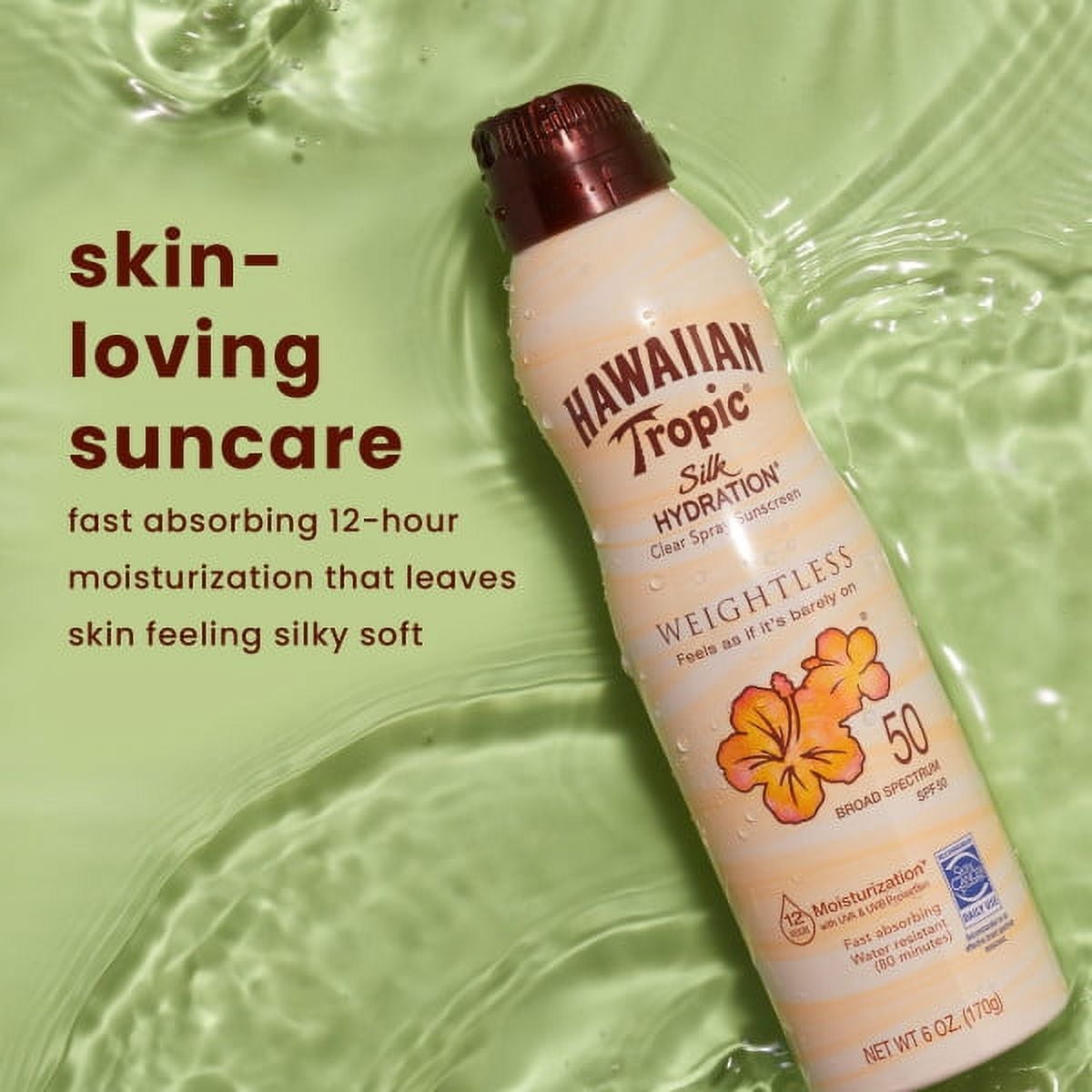 Hawaiian Tropic Silk Hydration Clear Mist Sunscreen SPF 30 (Clear, 12 oz, 2 Pack) in8hi