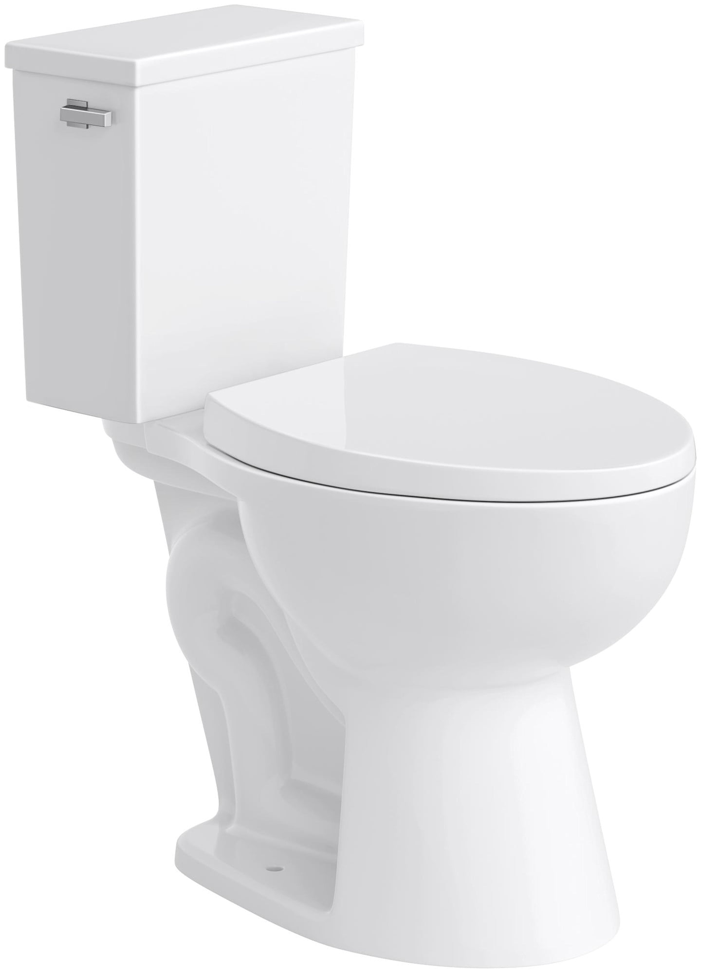 PROFLO Elongated Toilet Seat with Slow Close Hinge and Anti-Slip Pads (White, 18.5 in x 14 in) upyry