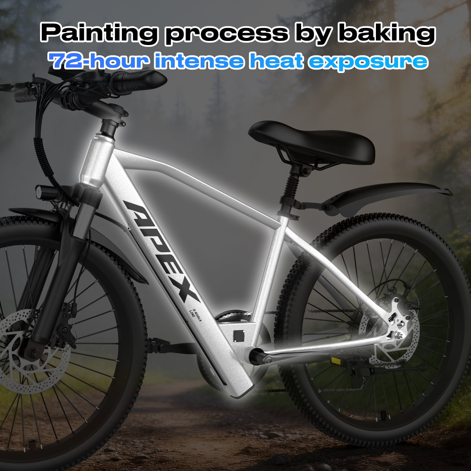 X-Koala 26 in Electric Bike for Adults, 1200W Motor Commuter E-Bike, 7-Speed, UL2849 Certified (Silver, 26 in) qplsj