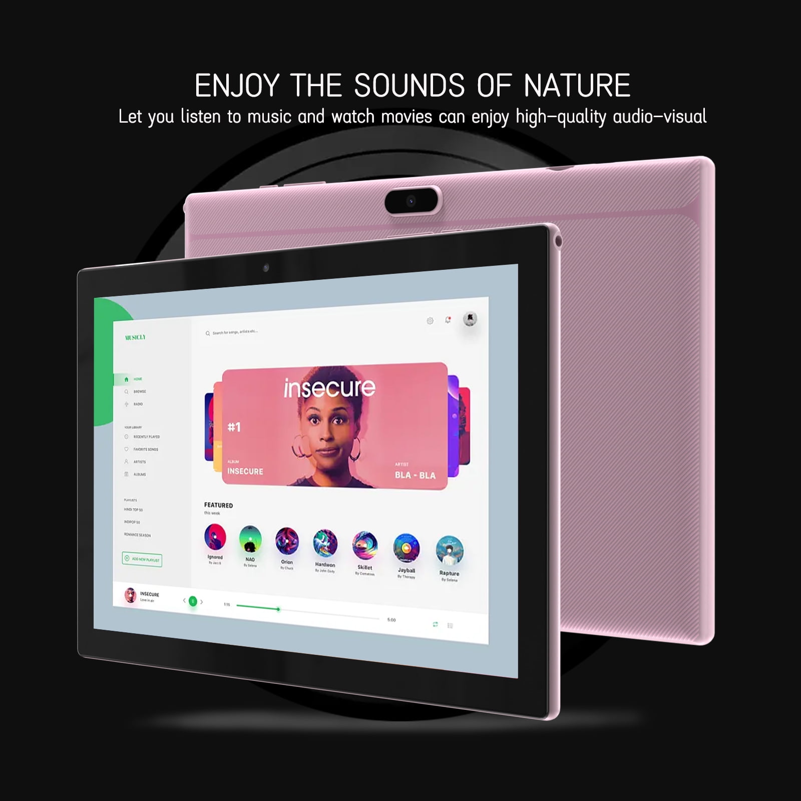 ZZB Android 14 Tablet 10.1 inch HD Touch Screen, 64GB Storage, Quad-Core Processor, Wi-Fi, 8MP Camera (Pink, 10.1 in) fhzhb