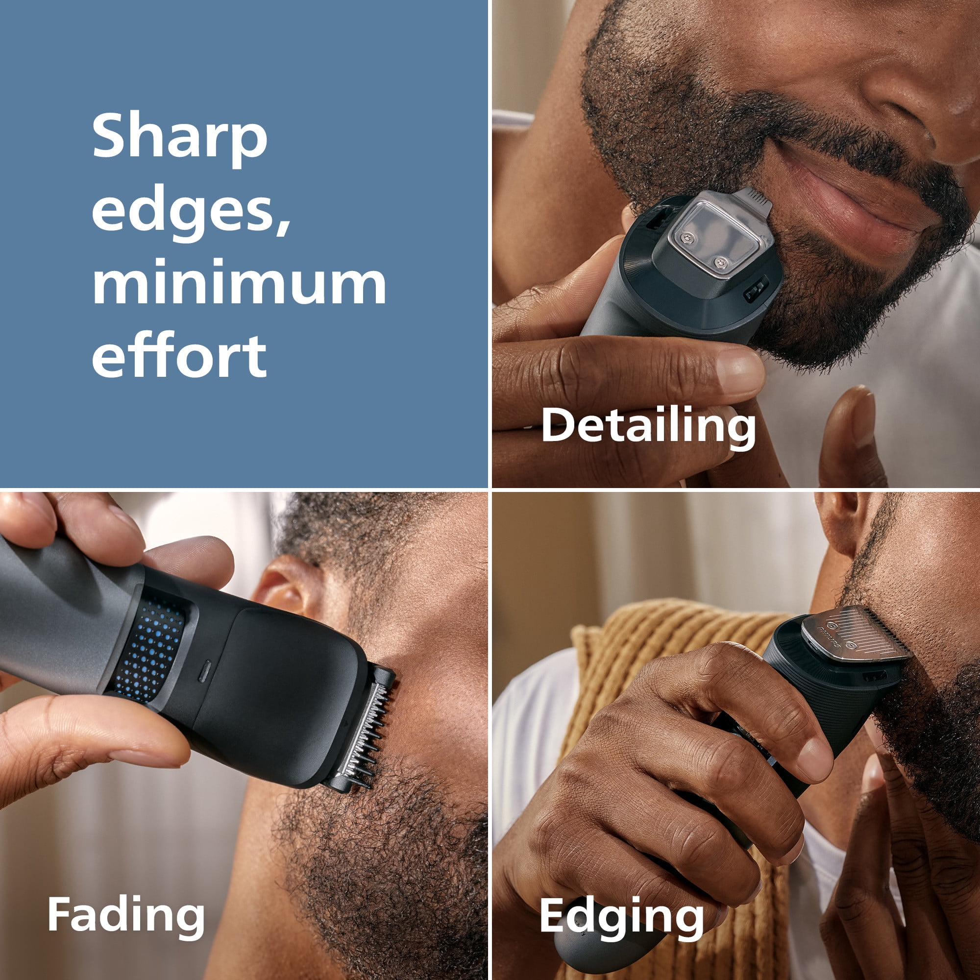 Philips Norelco Beard Trimmer 7000 Series, Waterproof Electric Grooming Kit with 40 Length Settings (Silver) szsn8
