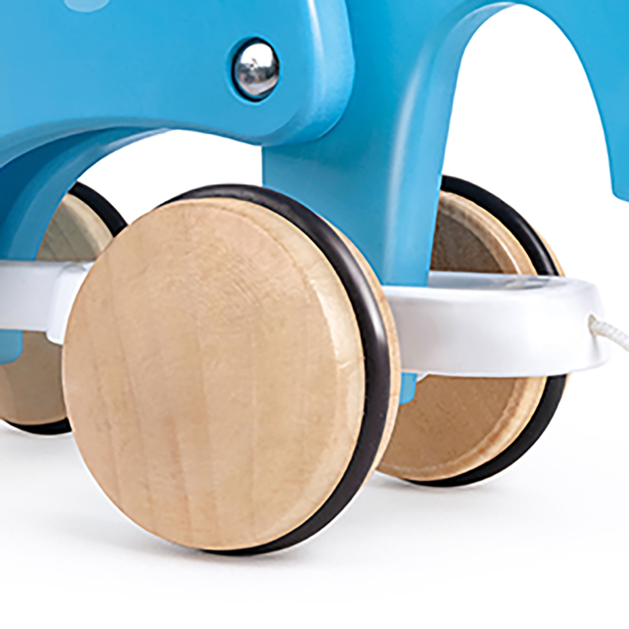 Hape Elephant Pull Along Wooden Animal Toy (Blue, 7.4 in x 6 in x 4 in) pgi80