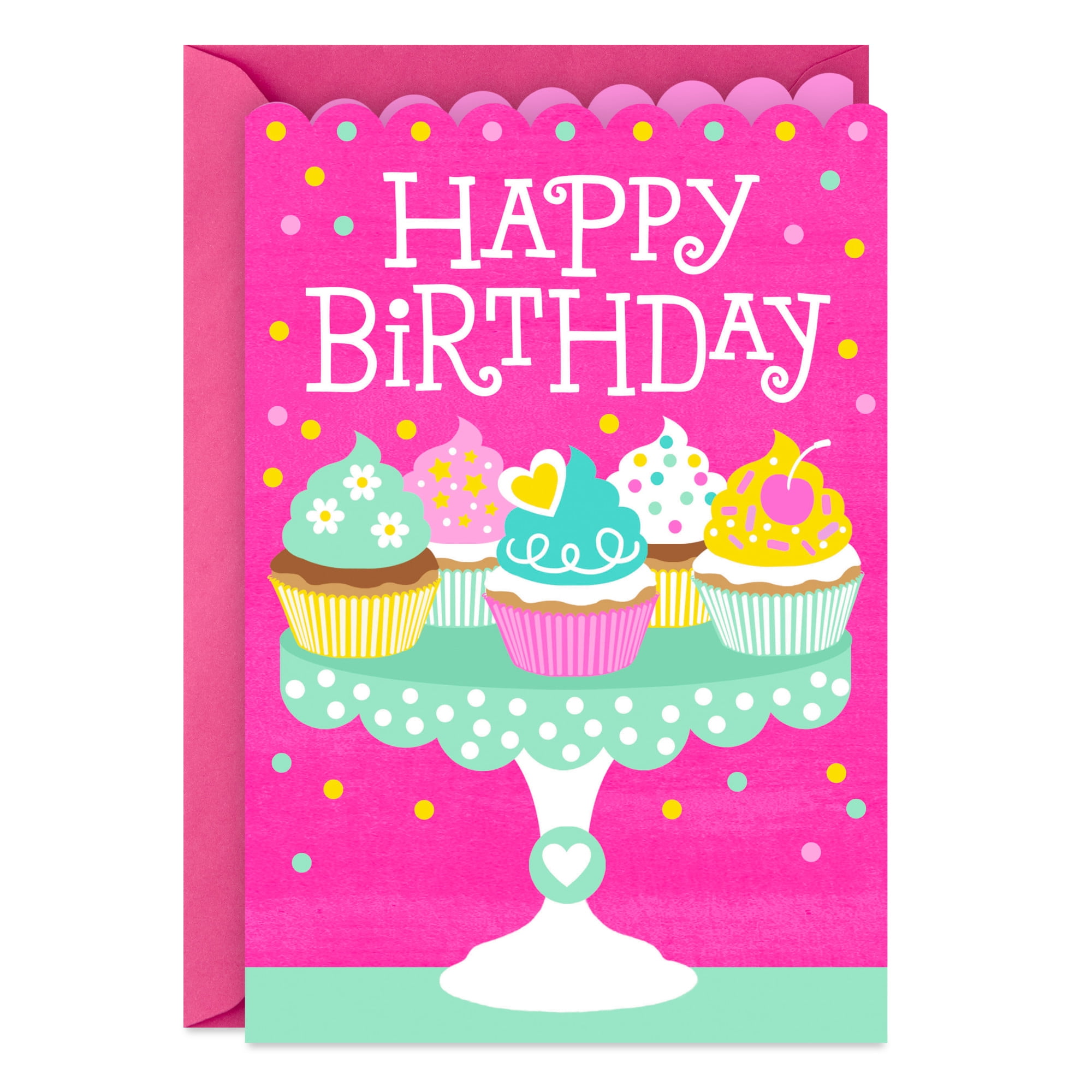 Hallmark Birthday Greeting Card, Cupcake Illustration Design (5.75 in x 8.25 in) niply