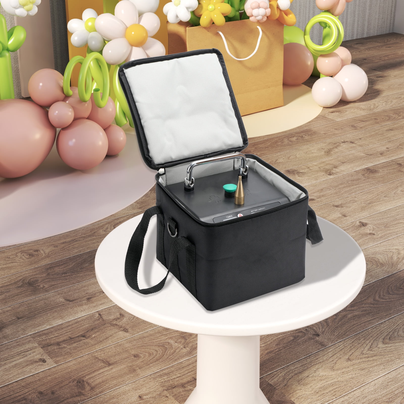 ECUTEE Electric Balloon Pump with Timer and Battery Display (Black, 5.5 x 5.5 x 6.7 in) k5cxb