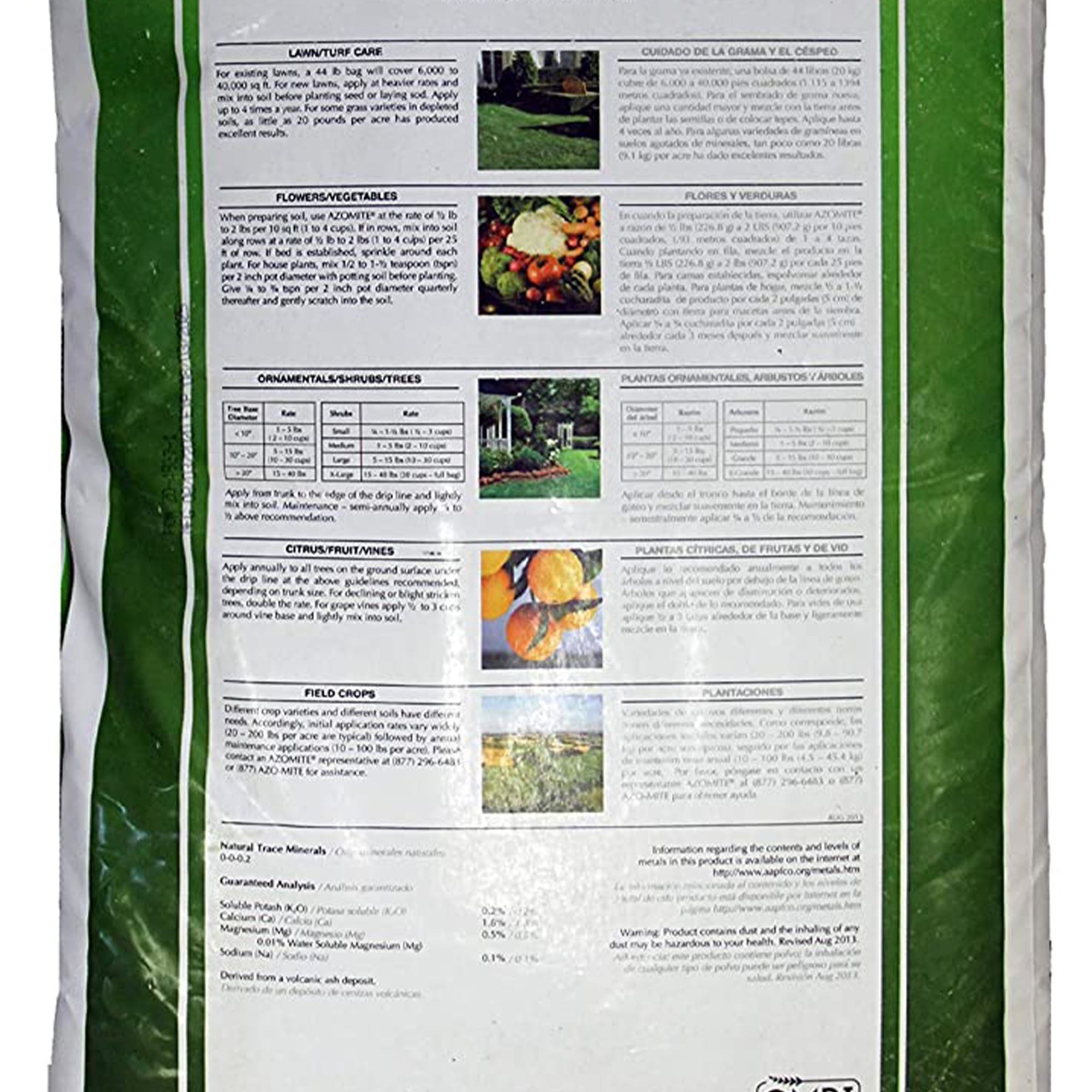 AZOMITE Granular Organic Trace Mineral Soil Additive Fertilizer (44 lb) ei6qm