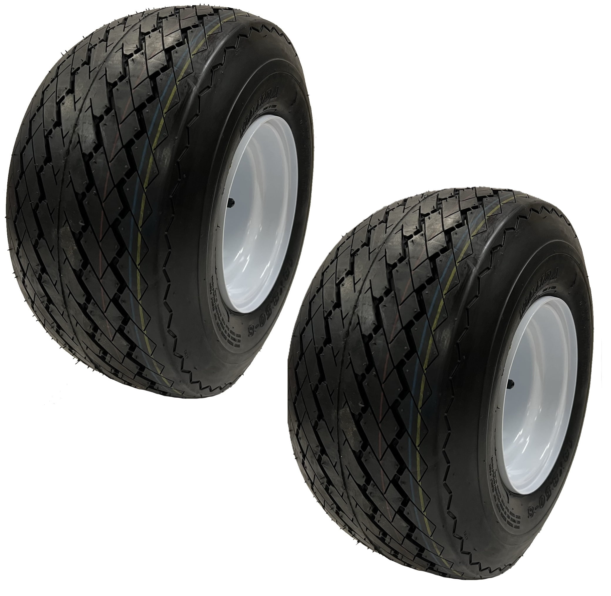 eCustomRim Golf Cart Tires and Rims Set (White, 18x8.50-8, 2-Pack) hisnx