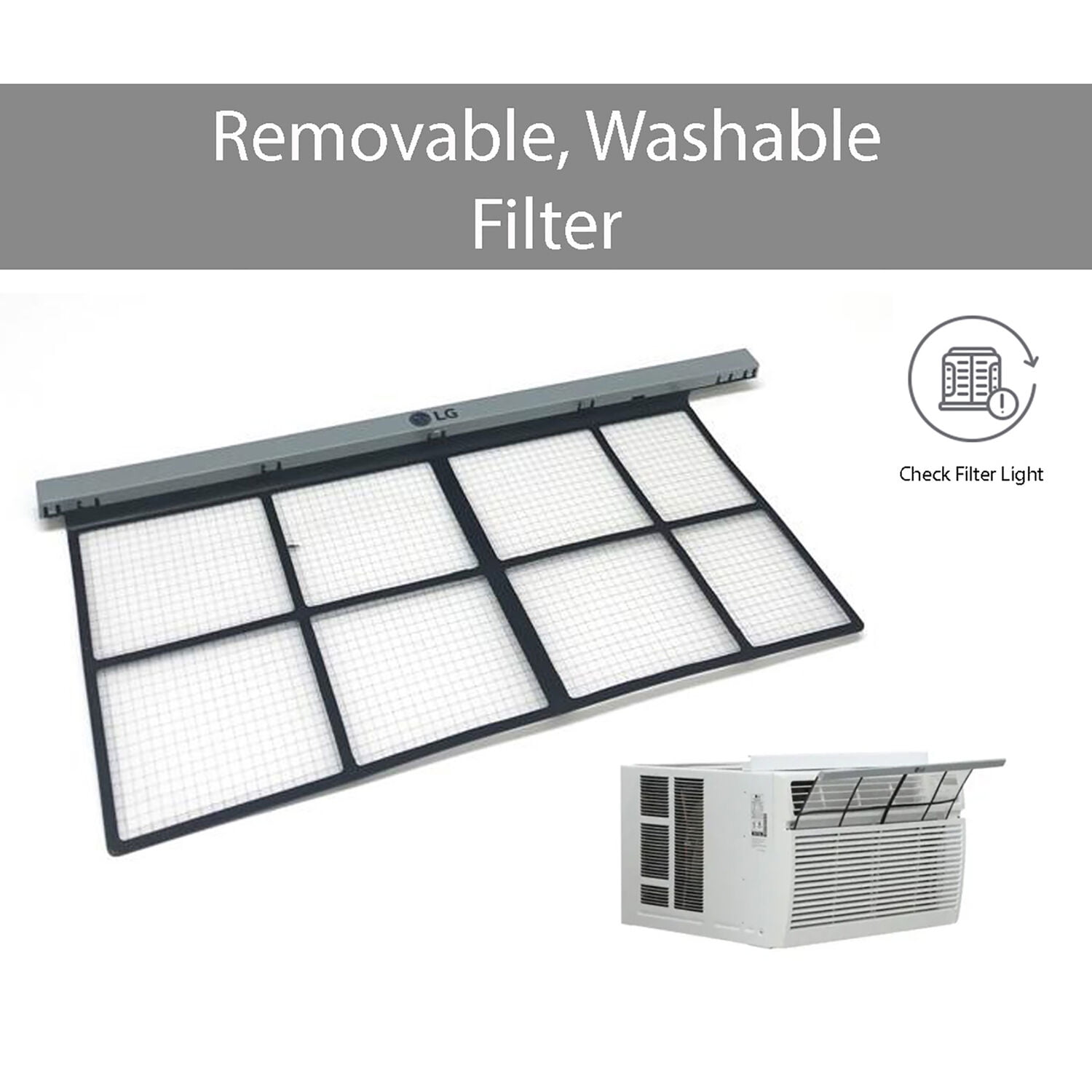 LG 18,000 BTU Window Air Conditioner with Remote Control (White, 1000 sq ft) r8k9w