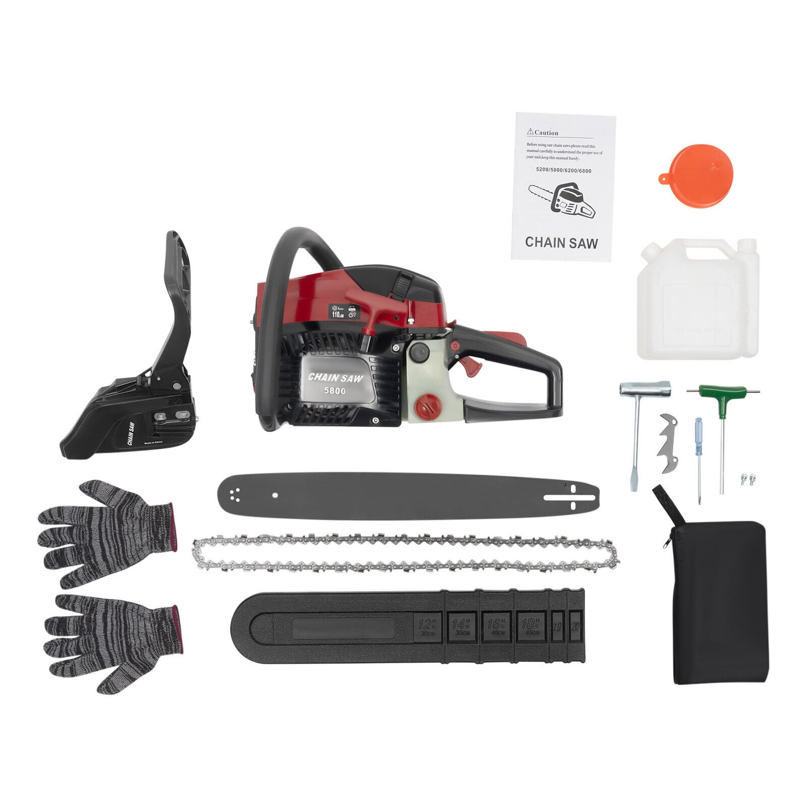 TFCFL 58cc 2-Stroke Gas Powered Chainsaw (Black, 20 in) 2l8sq