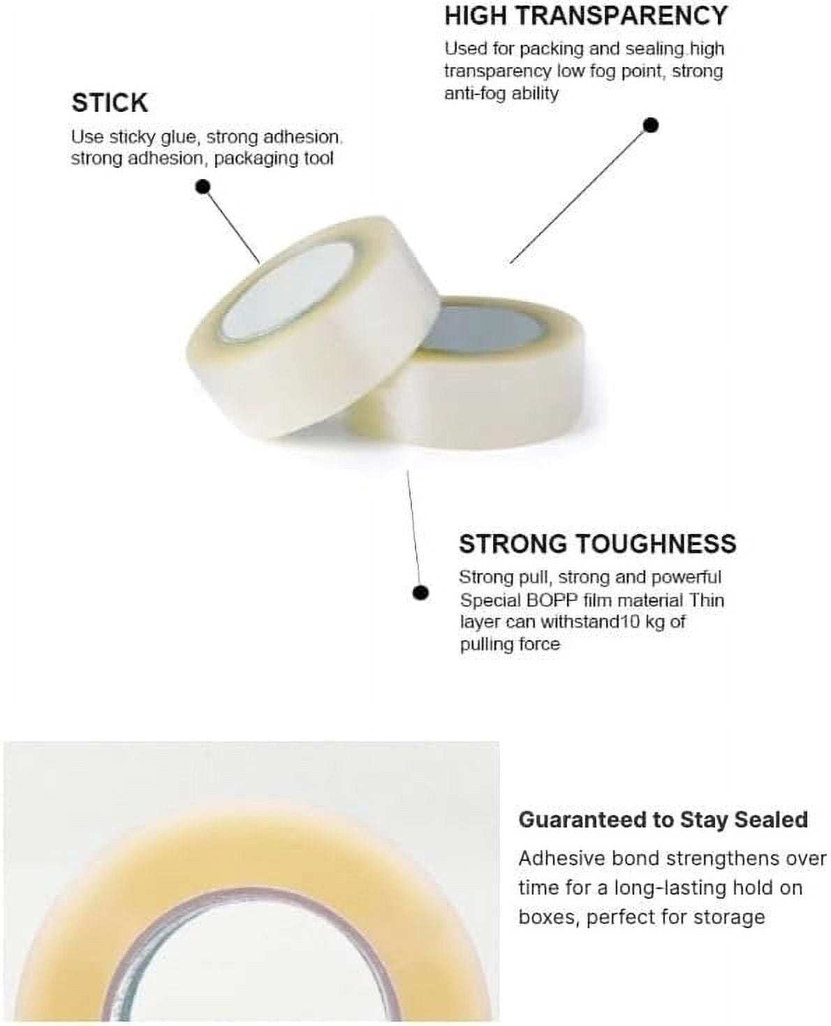Supplyhut Shipping Packaging Sealing Tape (Clear, 6 Rolls, 2 in x 55 yd) oypmi