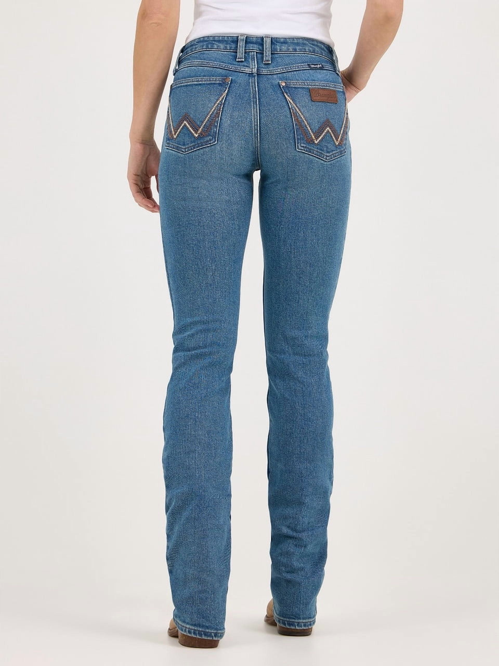 Wrangler Dahlia Mae Mid Rise Bootcut Jeans (Tan, 28 in Waist) v9t4k