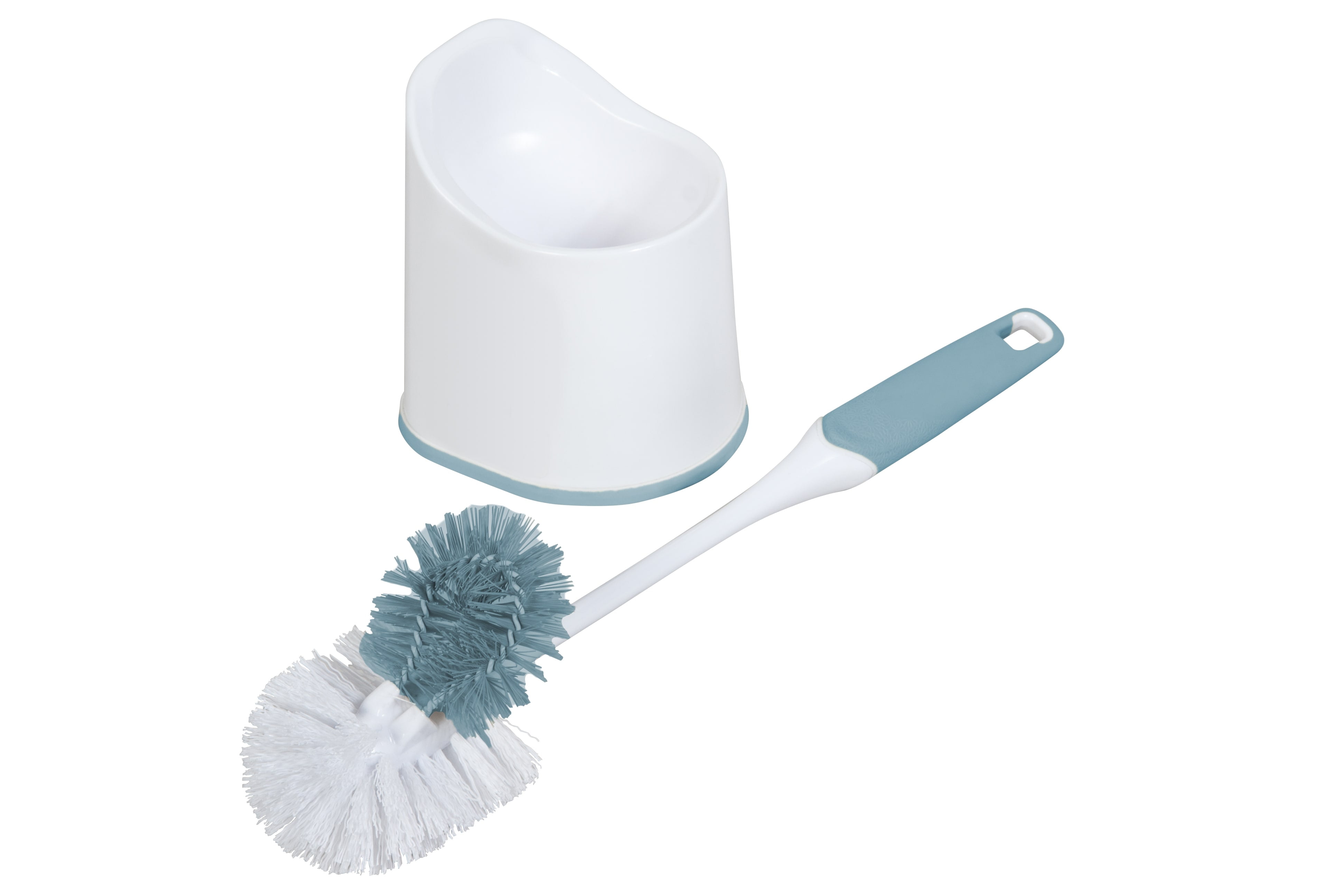 Great Value Toilet Bowl Brush with Caddy (White, 15 in) uf5mc