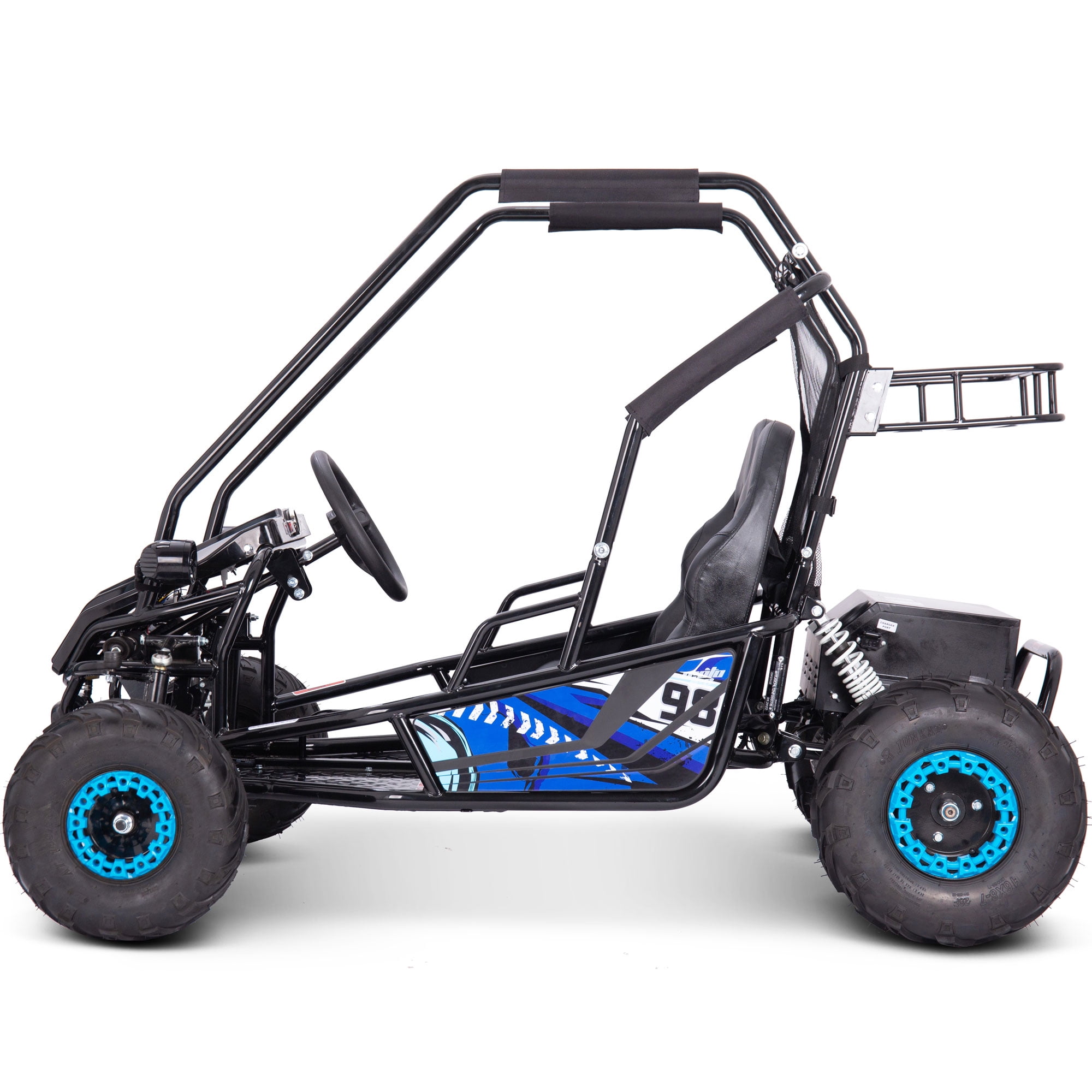 MotoTec Mud XL 60v 2000w Electric Go Kart with Full Suspension (Blue, 60v 20ah) x8chg