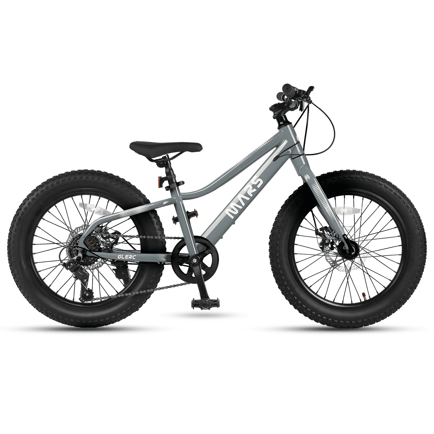 Glerc Mars Kids Mountain Bike, All-Terrain Fat Tire Bicycle with 6-Speed Drivetrain (Gray, 24 in) 6jbyy