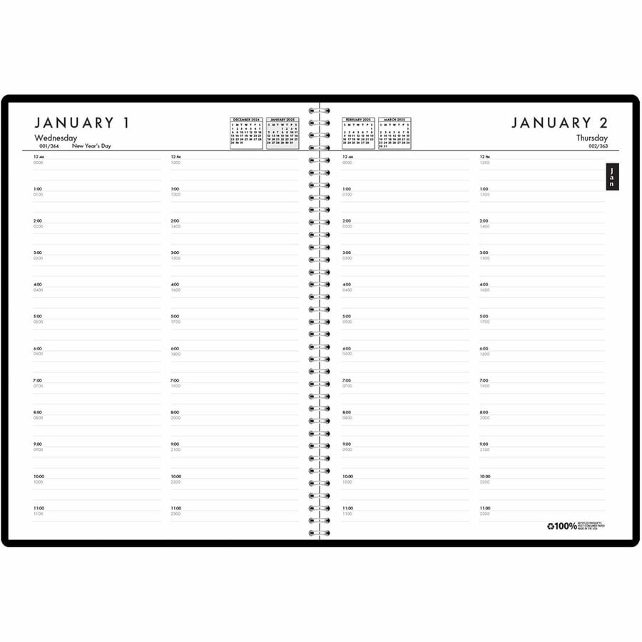 House of Doolittle 2026 Daily Appointment Book and Monthly Planner (Black, 10 in. x 7 in.) ezi13