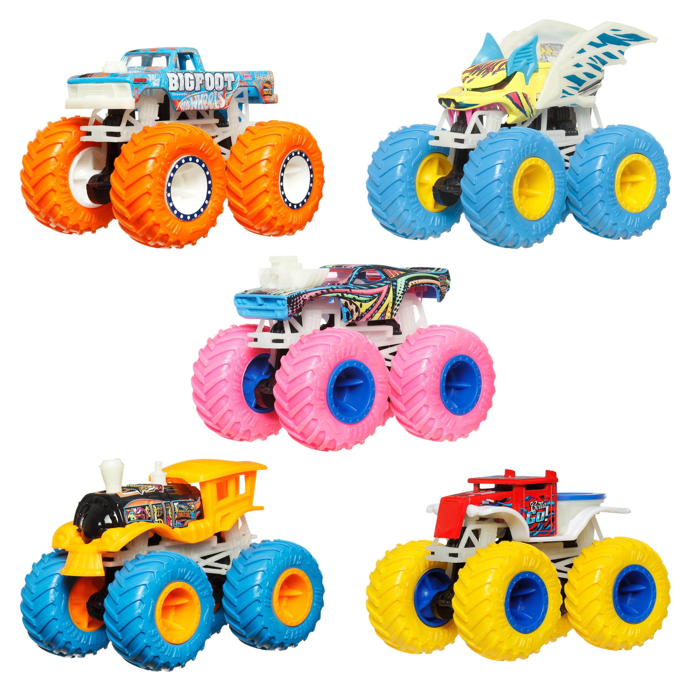 Hot Wheels Monster Trucks Die-Cast Glow-in-the-Dark Toy Vehicle (1:64 Scale) 75r2h