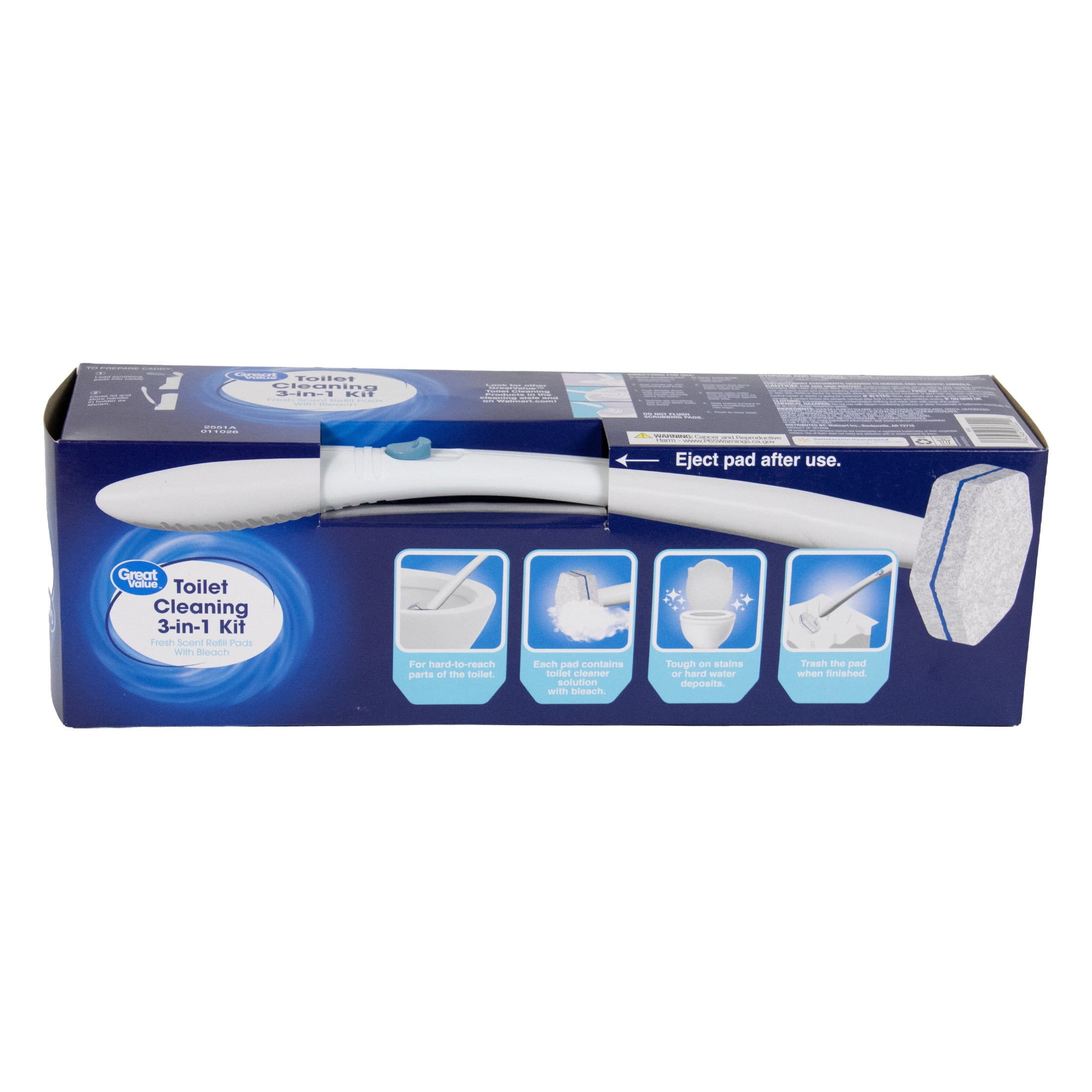 Great Value Toilet Cleaning System (1 Handle, 1 Caddy, 5 Disposable Scrubbing Pads) al8hd