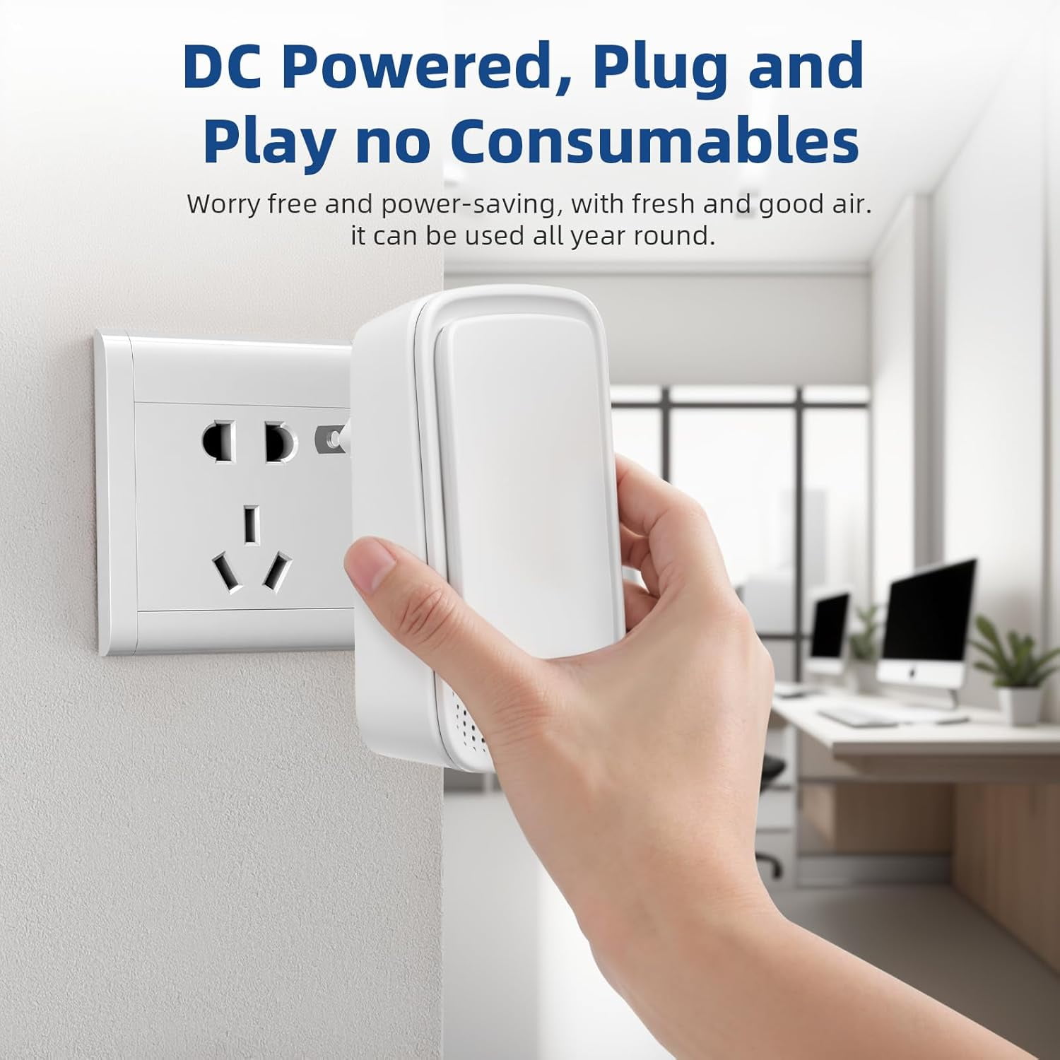 JahyShow Plug-In Air Ionizer, Filterless Negative Ion Generator for Home and Office (White, 4 Pack) glb2w