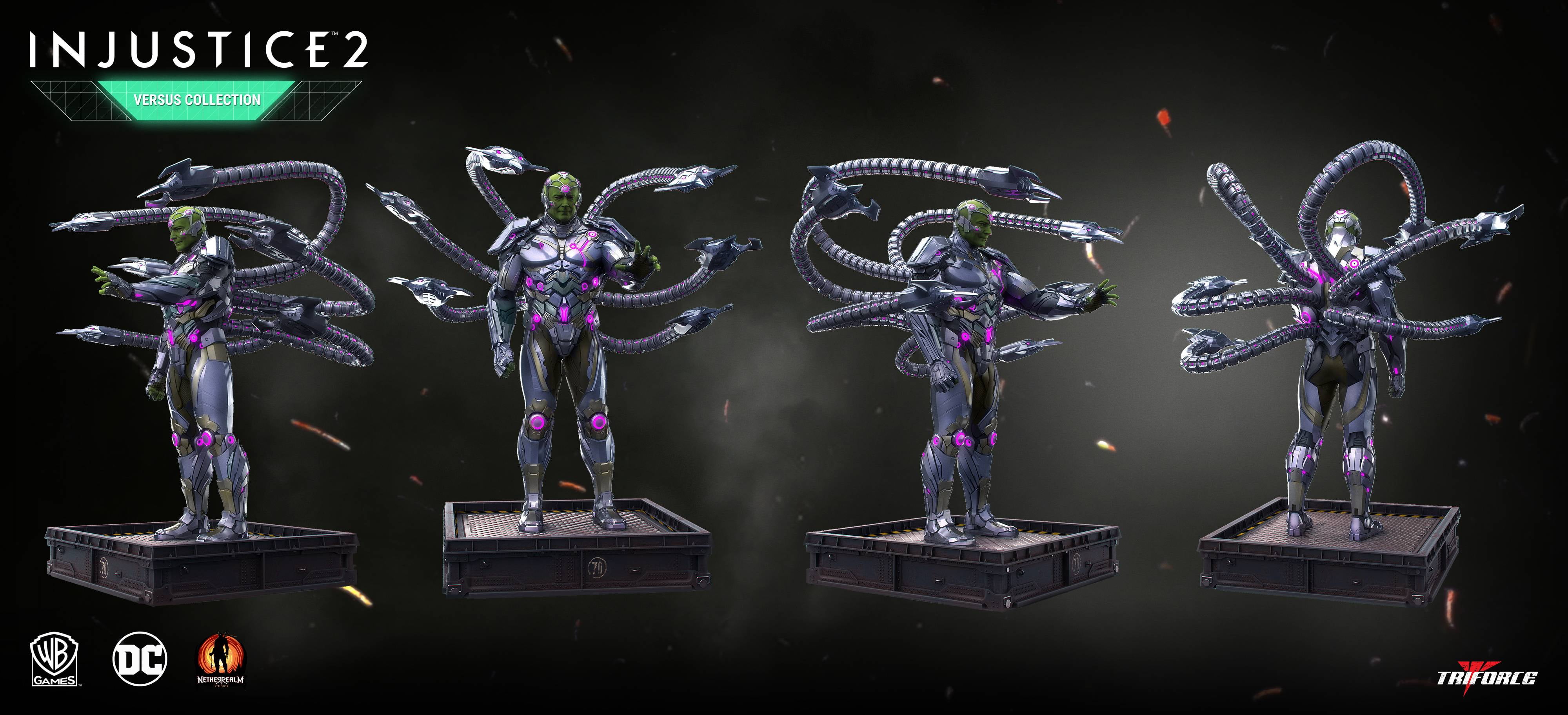 Triforce Injustice 2 The Versus Collection Batman and Brainiac Statue Set (9.02 in and 10.98 in) 4u881