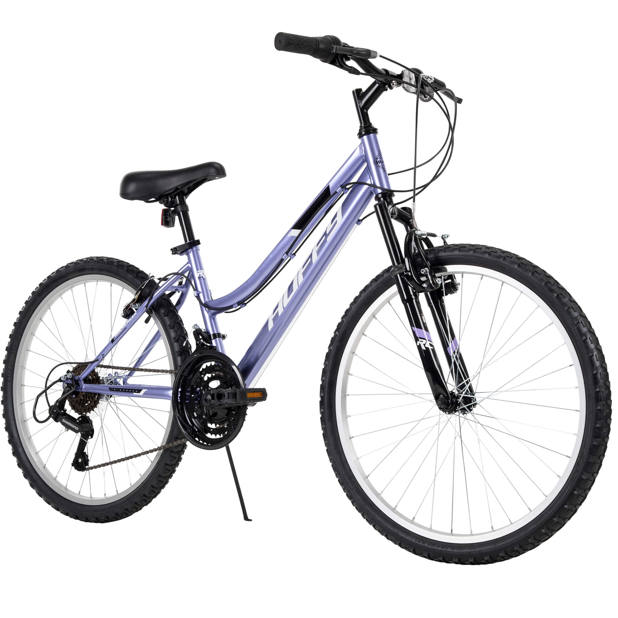 Huffy Rock Creek Mountain Bike, 18-Speed Trail Bicycle for Women (Purple, 24 in) h48eu