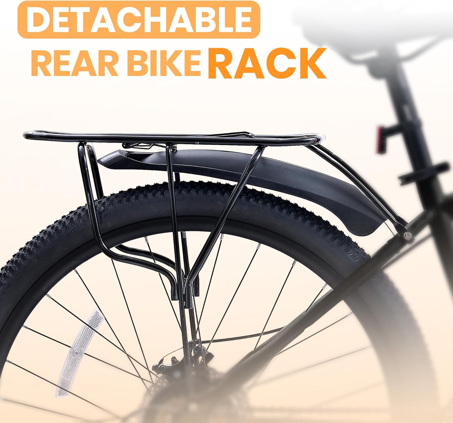 Akaber Mountain Bike, 21-Speed Drivetrain, Suspension Fork, Dual Disc Brakes, Rear Rack (Black, 24 in) ulu2t