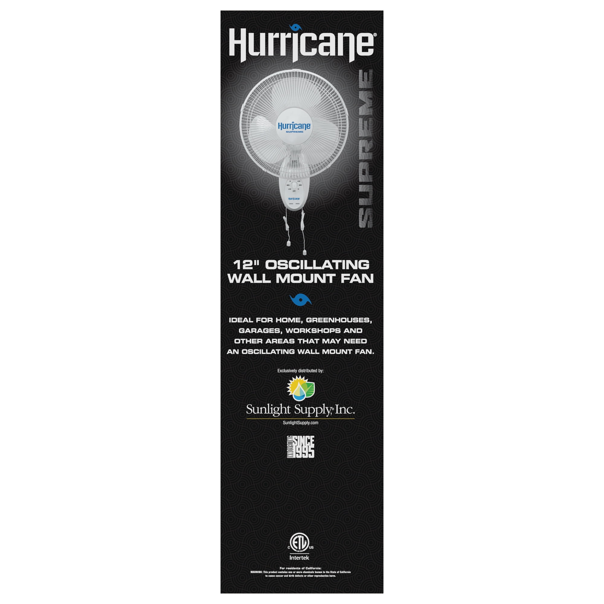 Hurricane Supreme 12 Inch Oscillating Wall Mount Fan (White, 12 in) kgolw