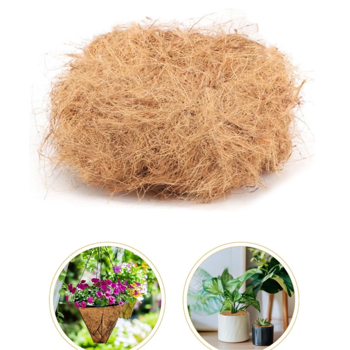 QZS Natural Coconut Coir Fiber Substrate for Plants and Pet Bedding (Brown, 8.8 oz) vr9vt