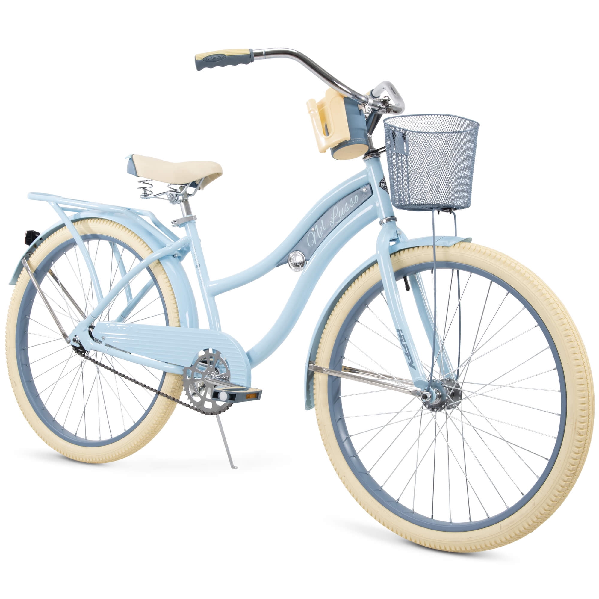 Huffy Nel Lusso Cruiser Bike for Women, Single-Speed Comfort Bicycle (Light Blue, 26 in) whw42