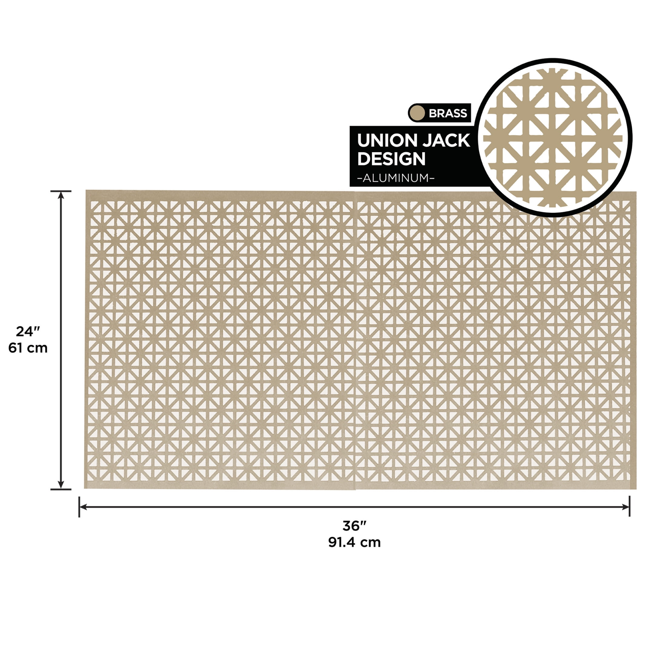 M-D Building Products Decorative Aluminum Sheet Metal (Brass Finish, Union Jack Pattern, 24 in x 36 in) 9z9mc