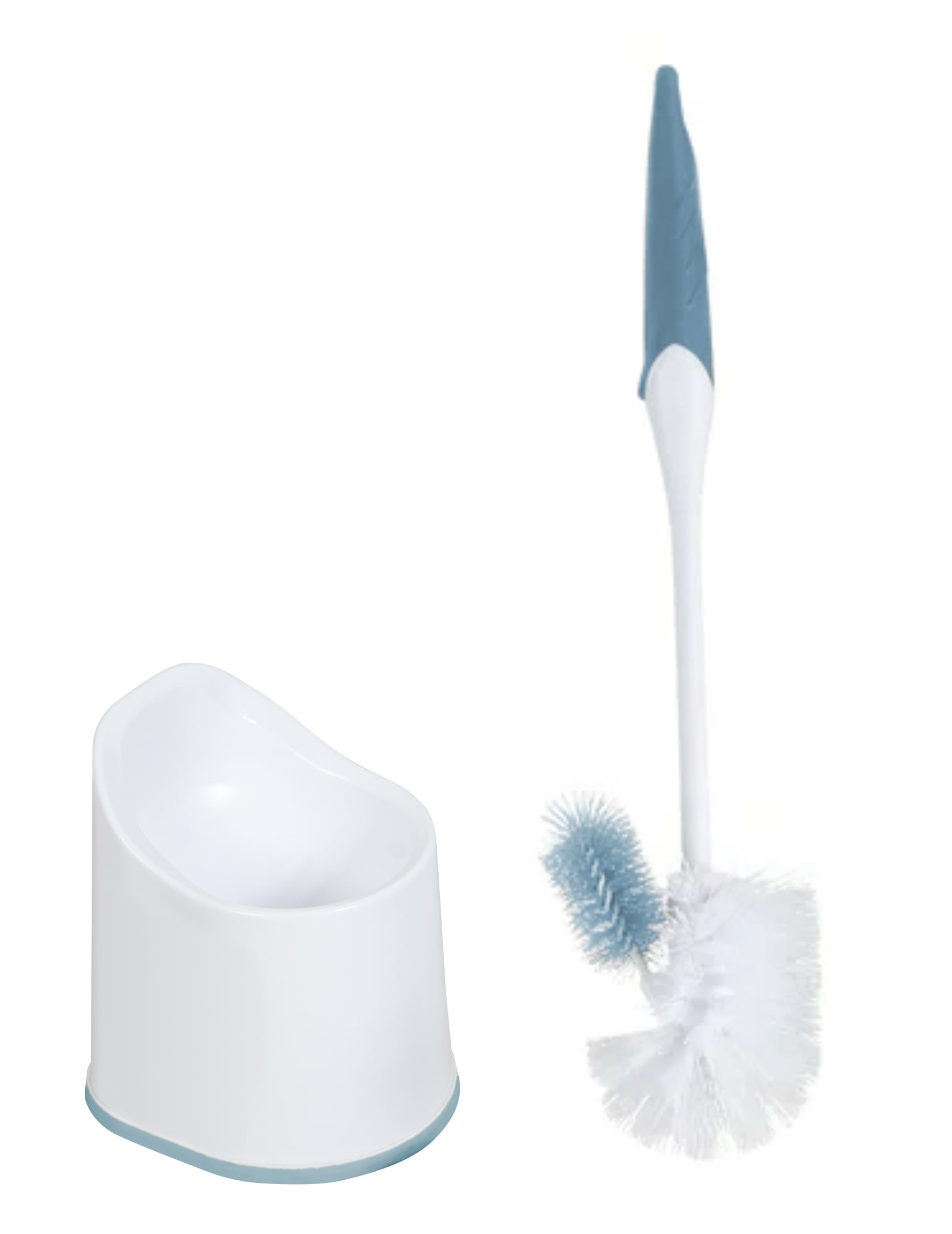 Great Value Toilet Bowl Brush with Caddy (White, 15 in) uf5mc