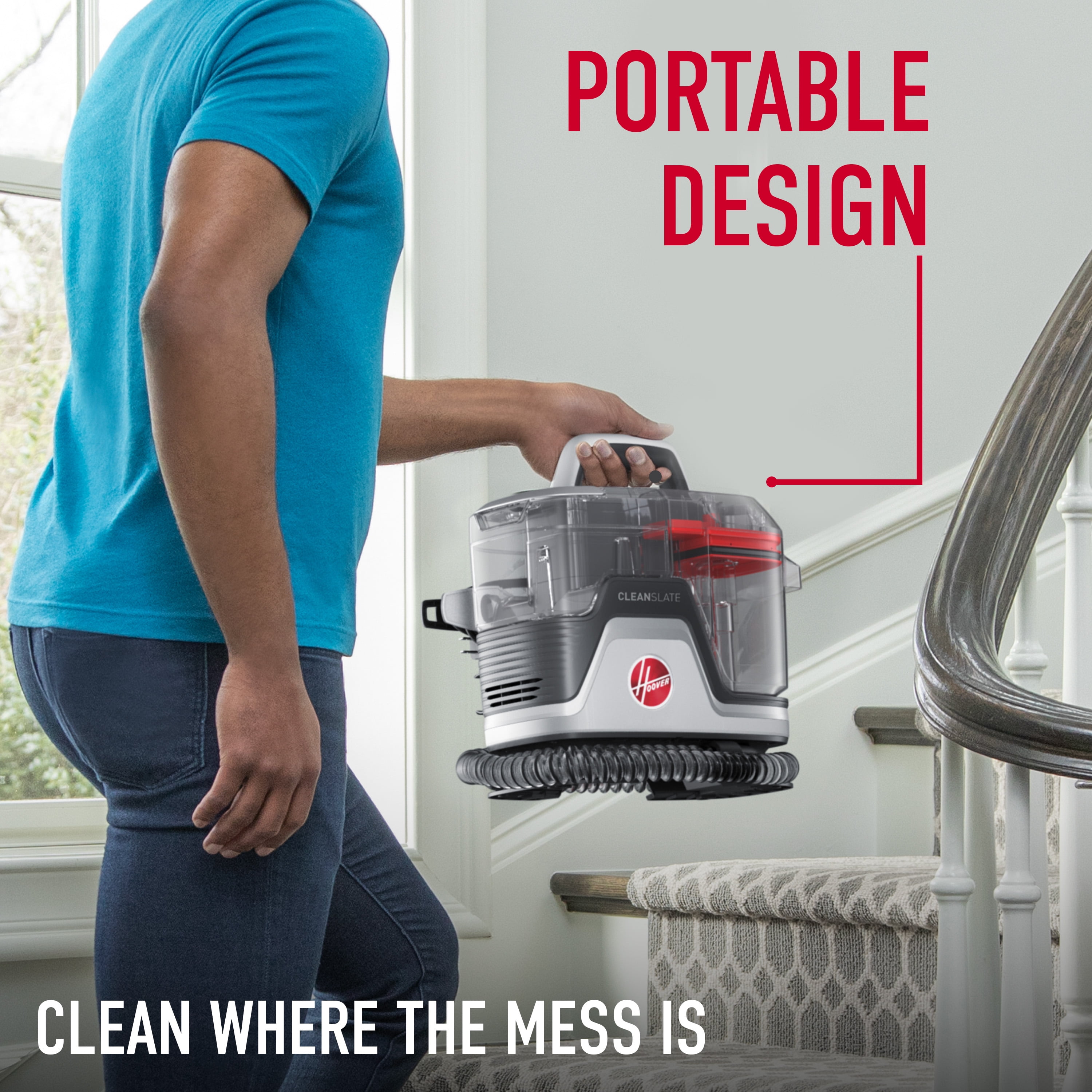 Hoover CleanSlate Portable Carpet and Upholstery Spot Cleaner (Pet Stain Removal, Lightweight, FH14010) s2f0u