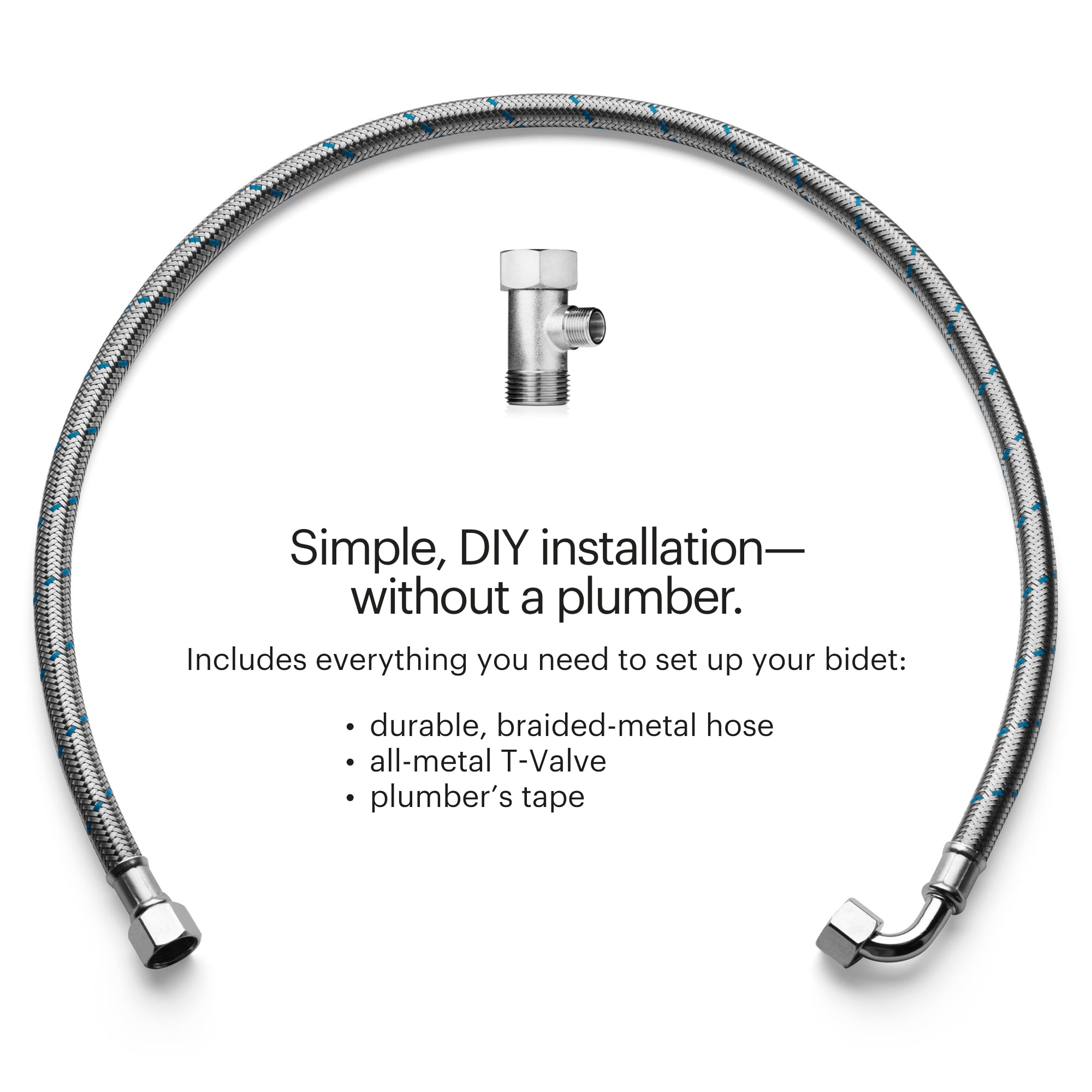Brondell Ecoseat 101 Non-Electric Bidet Toilet Seat, Dual Nozzle System, Ambient Water Temperature, Fits Elongated Toilets (White, 20.03 in x 14.39 in x 2.55 in) agueb