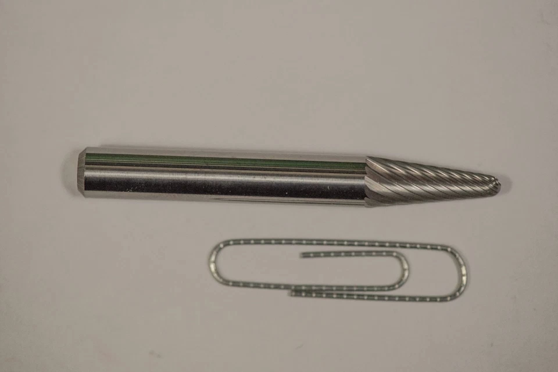 KLYNE Sl1S 14 Degree Taper Radius Carbide Burr Die Grinder Bit (1/4 in Shank) jv6qs