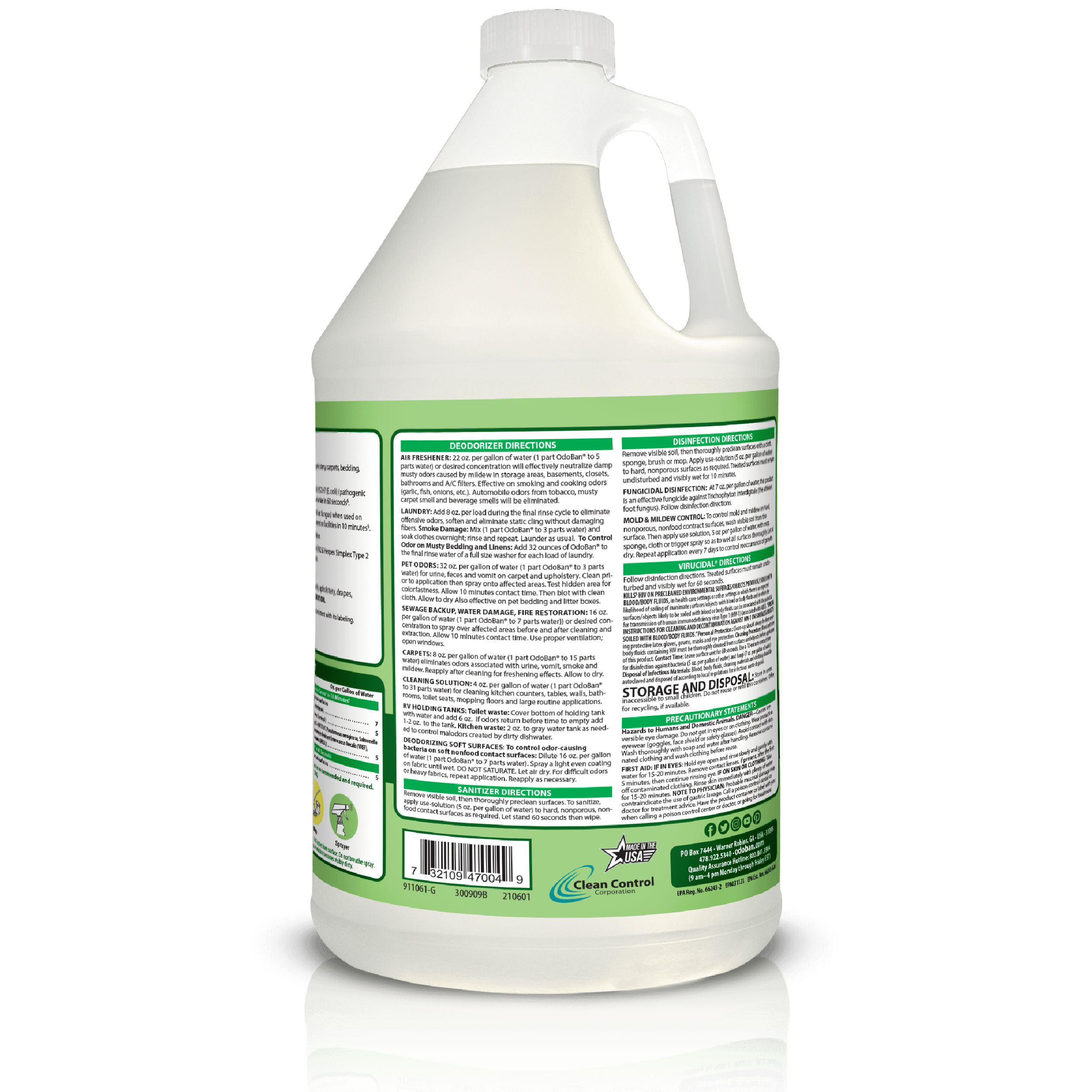 OdoBan Disinfectant and Odor Eliminator Multi-Purpose Cleaner (Original Eucalyptus Scent, 1 Gallon Concentrate and 32 oz Ready-to-Use Spray) 52hgw