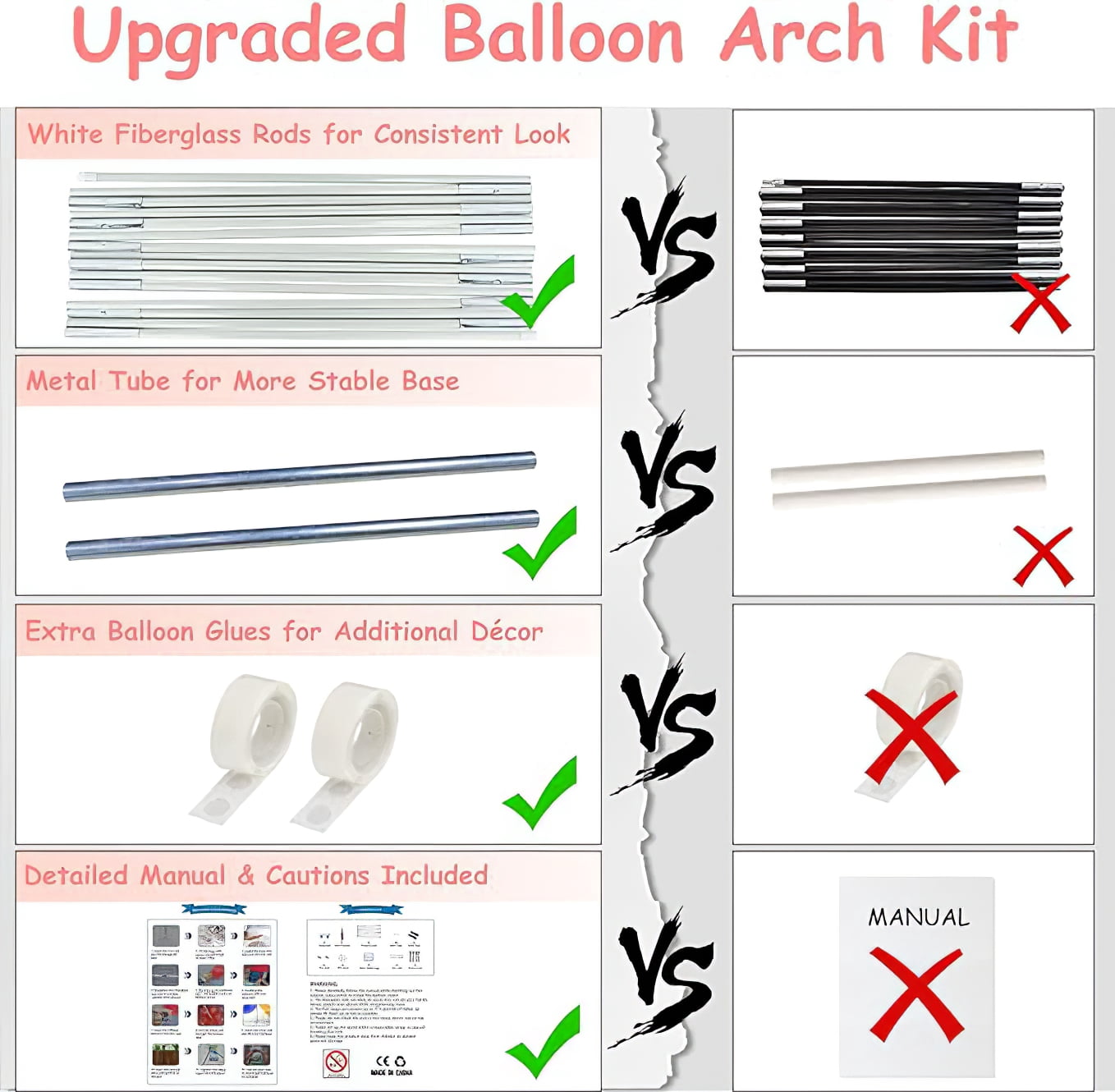 Ponamfo Balloon Arch Stand Kit with Pump and Water Fillable Base (White, 82 Piece Set) 76ptv