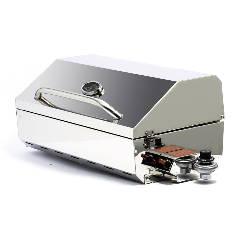 Kuuma Stainless Steel Outdoor Camp Gas Grill (Silver, 28 in) jzj7n