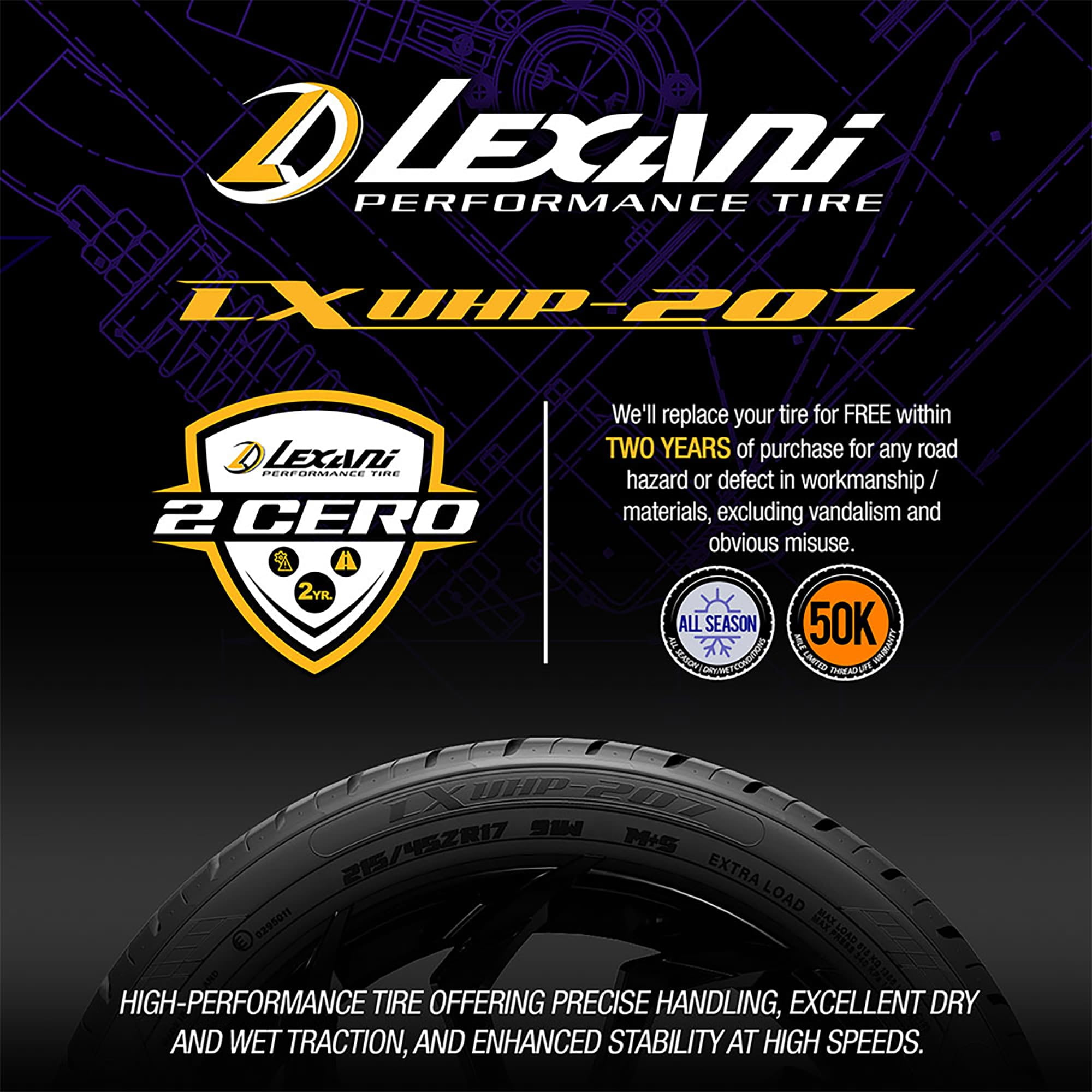 Lexani LXUHP-207 Ultra High Performance All Season Passenger Tire (235/40R18) xv5uu