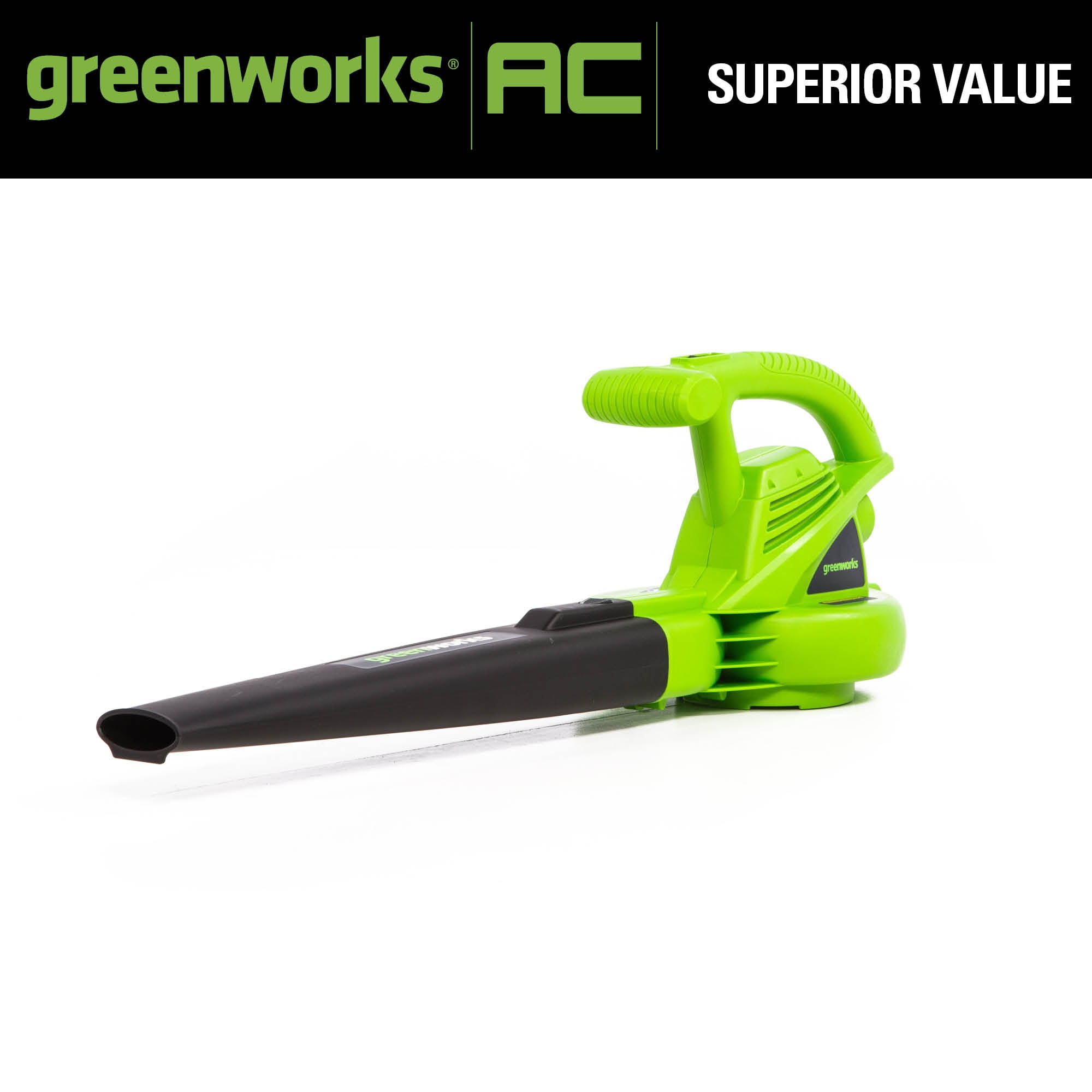 Greenworks 9 Amp Corded Electric Leaf Blower (170 CFM, 180 MPH) (4.5 lb) 6n40l