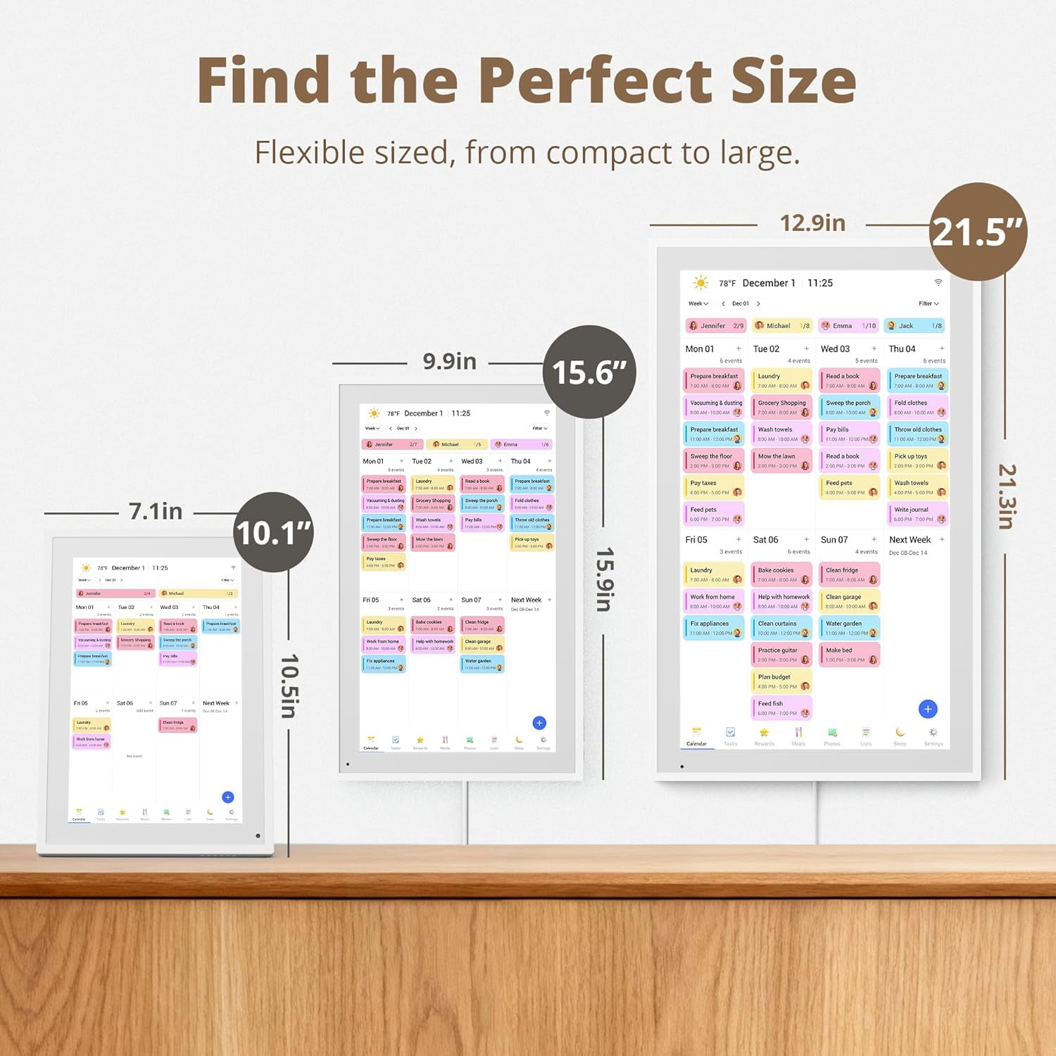 Dragon Touch 21.5 Inch Smart Digital Calendar and Family Planner with Chore Chart (White, 21.5 in) e8jpj
