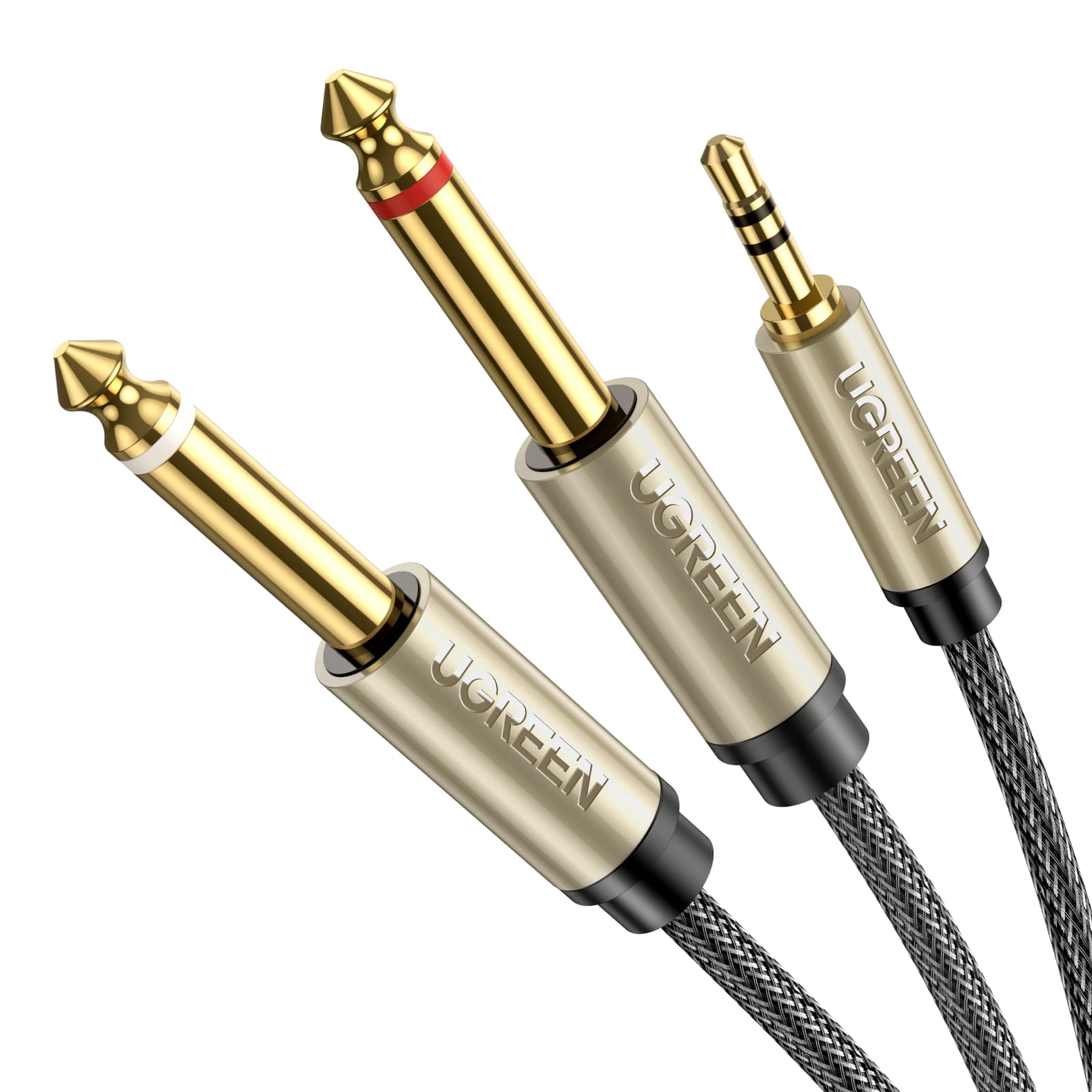 UGREEN 3.5mm to Dual 1/4 inch TS Audio Y Splitter Cable (Black, 10 ft) 0qh04