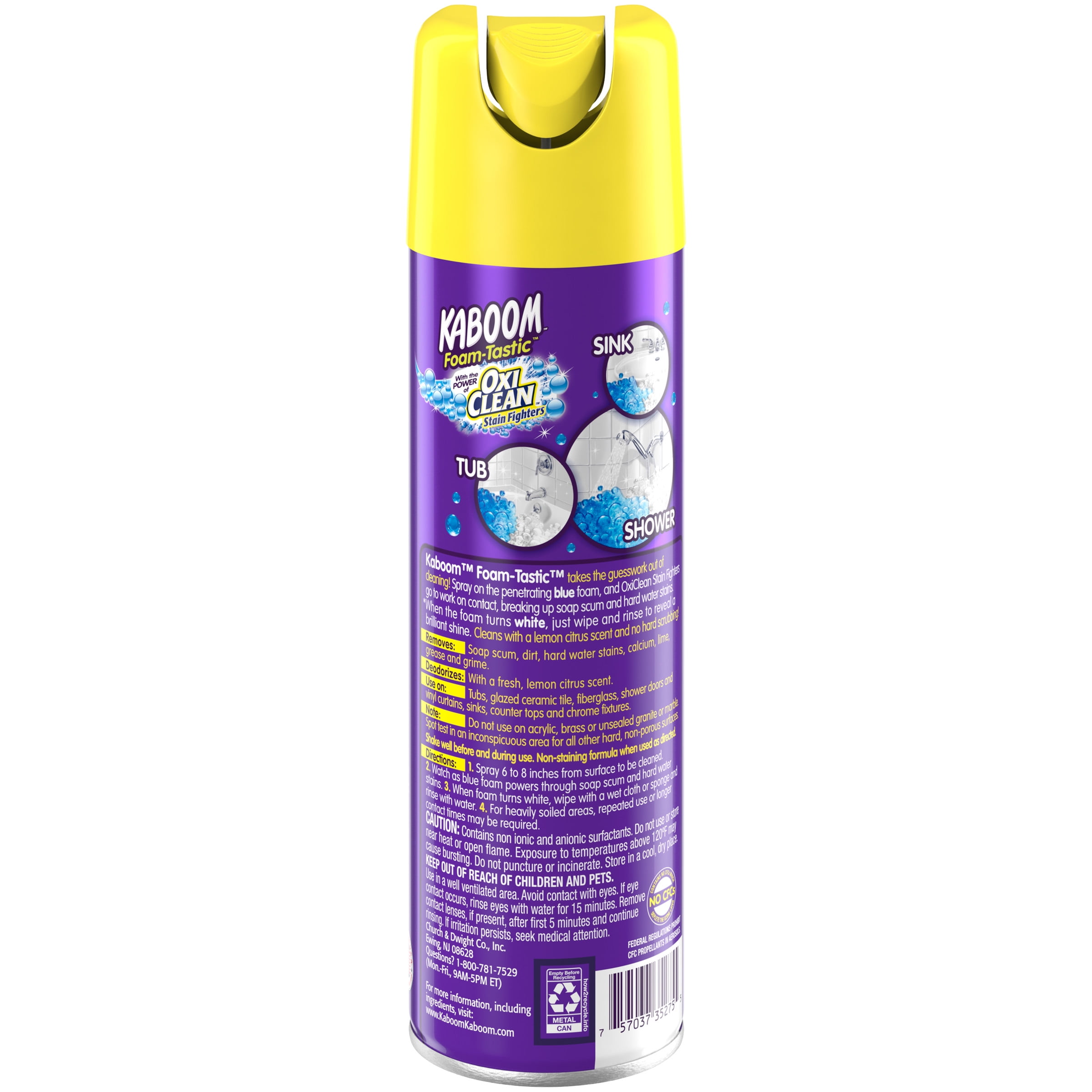 Kaboom Foam-Tastic Bathroom Cleaner with OxiClean, Citrus Scent (19 oz, 2 Pack) 3f01d - Image 4
