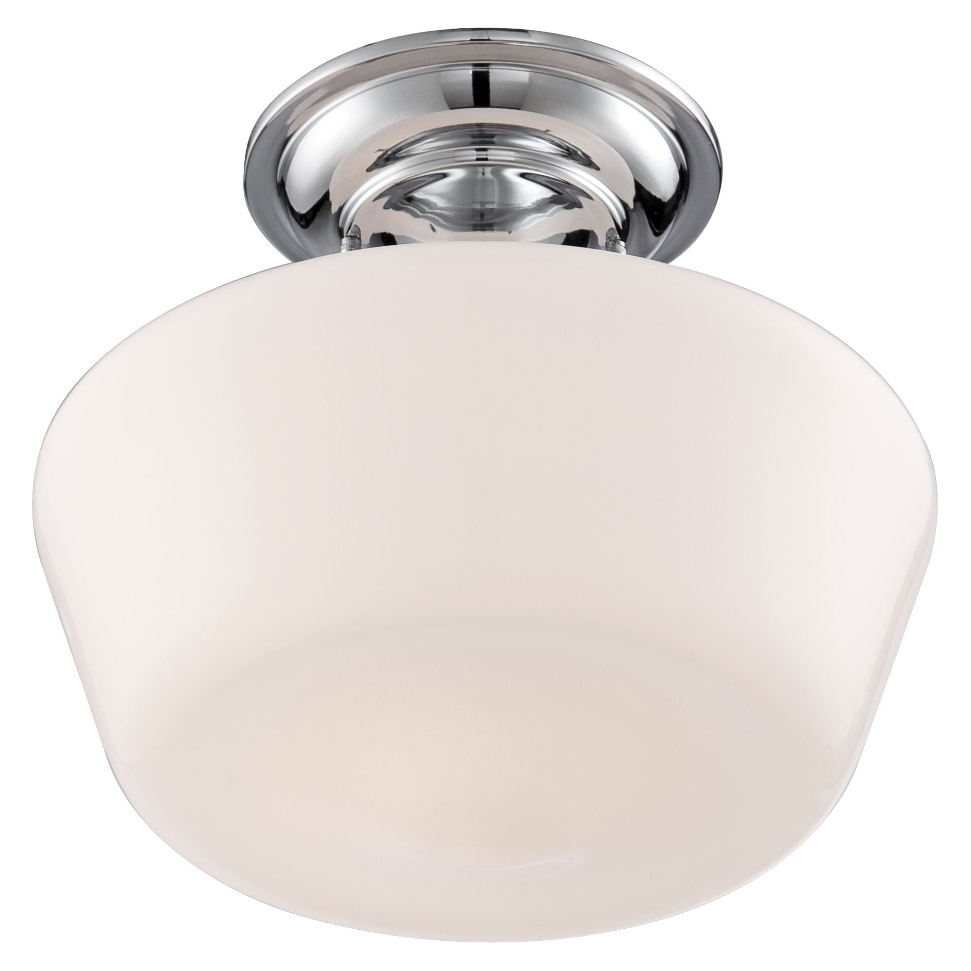 Regency Hill Schoolhouse Farmhouse Semi Flush Mount Ceiling Light (Chrome, 12 in, Set of 2) lpczo