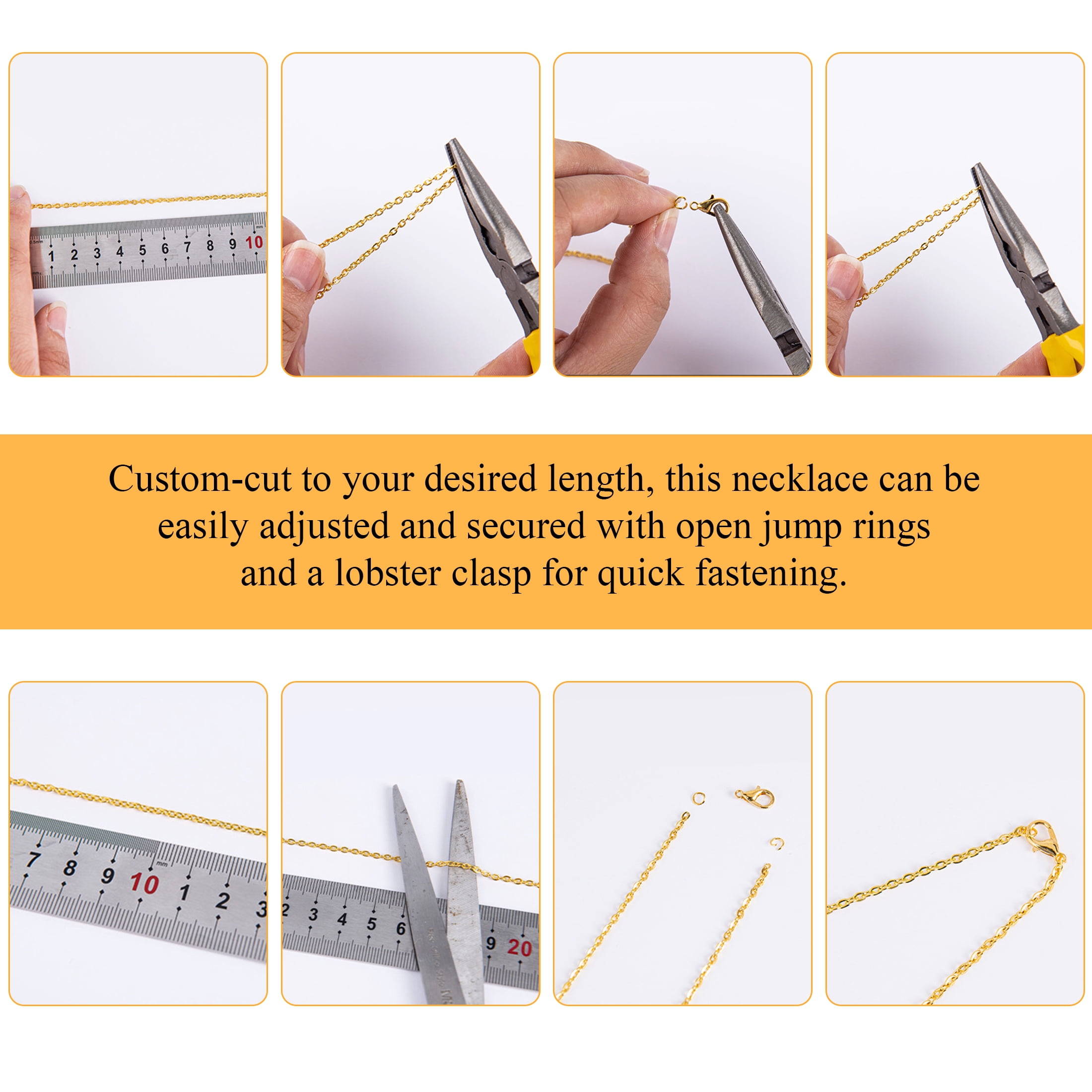 Yalumo Jewelry Making Chain Set with Pliers, Jump Rings, and Lobster Clasps (Multi-color, 60 ft) rku1j