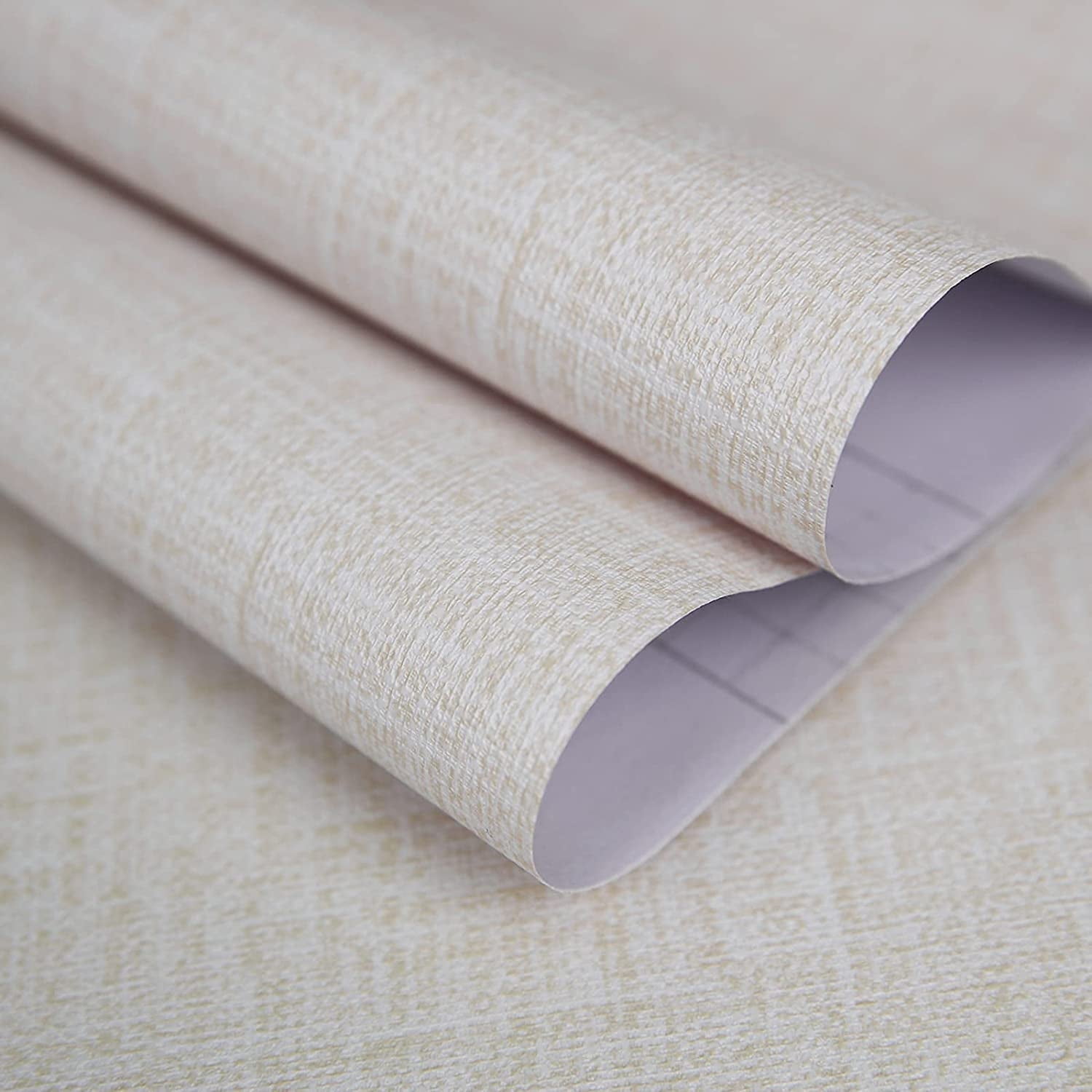 UMIGGEE Faux Linen Peel and Stick Wallpaper, Self-Adhesive Grasscloth Texture for Furniture and Walls (Beige, 17.5-in x 118-in) bqxo1