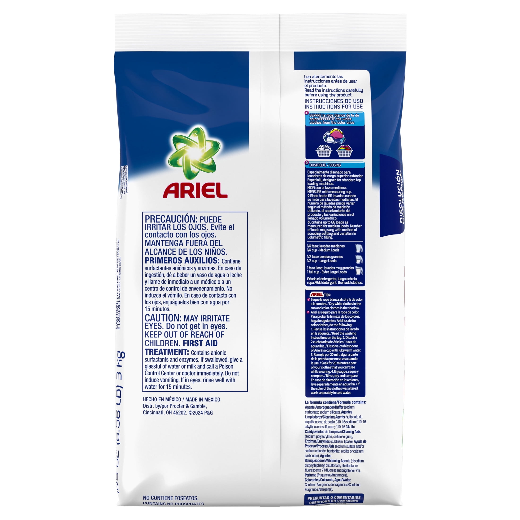 Ariel Laundry Detergent Powder, Oxi Advanced Stain Removal, Original Scent (105 oz, 66 Loads) a3rmb
