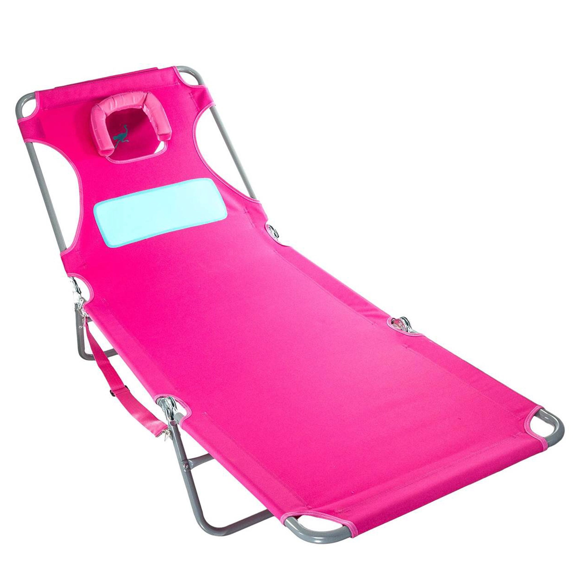 Ostrich Ladies Comfort Lounger and Backpack Beach Chair (Pink, 72 in) m227t
