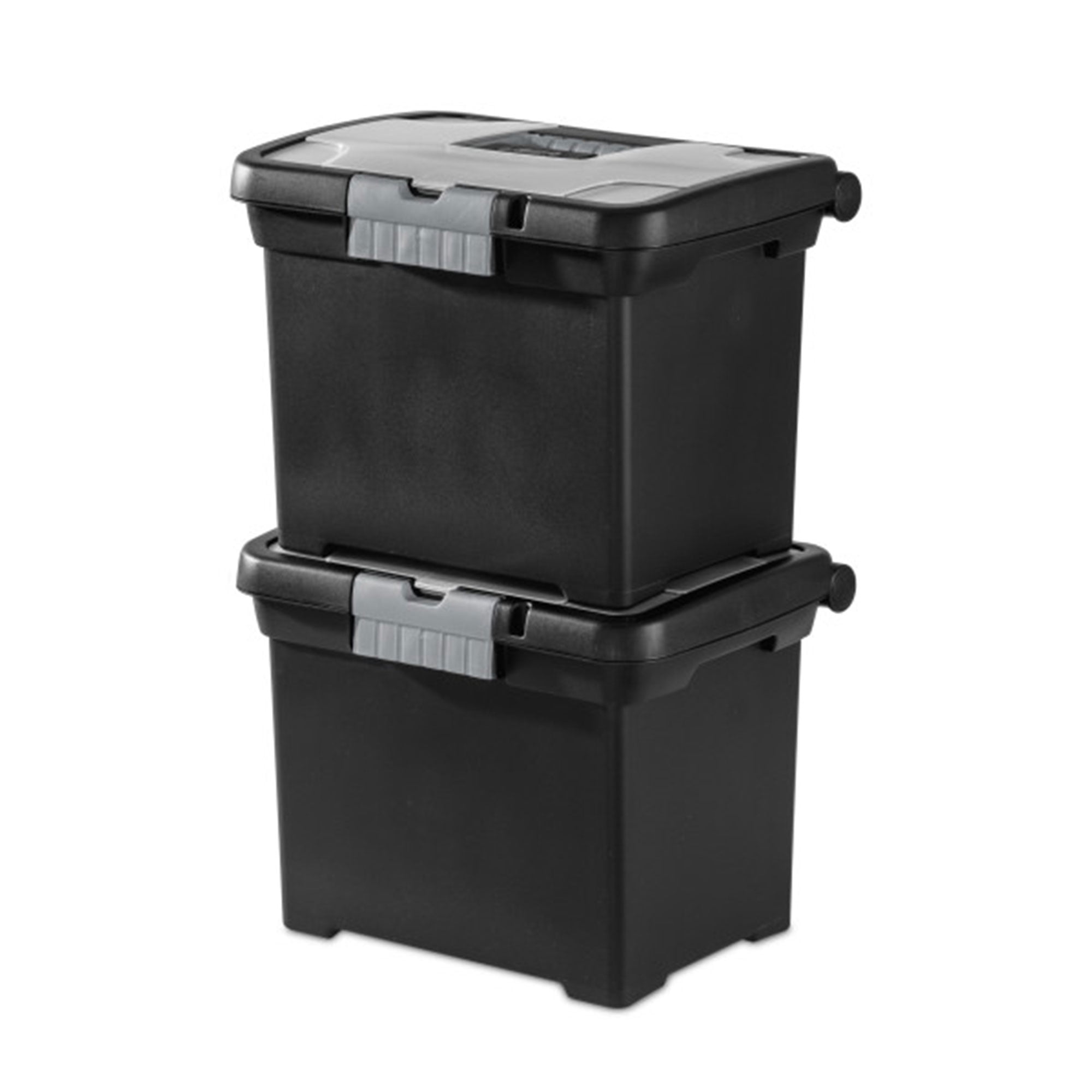 Sterilite Portable Lockable File Box with Lid Storage and Handle (Black, 4 Pack) wwfav