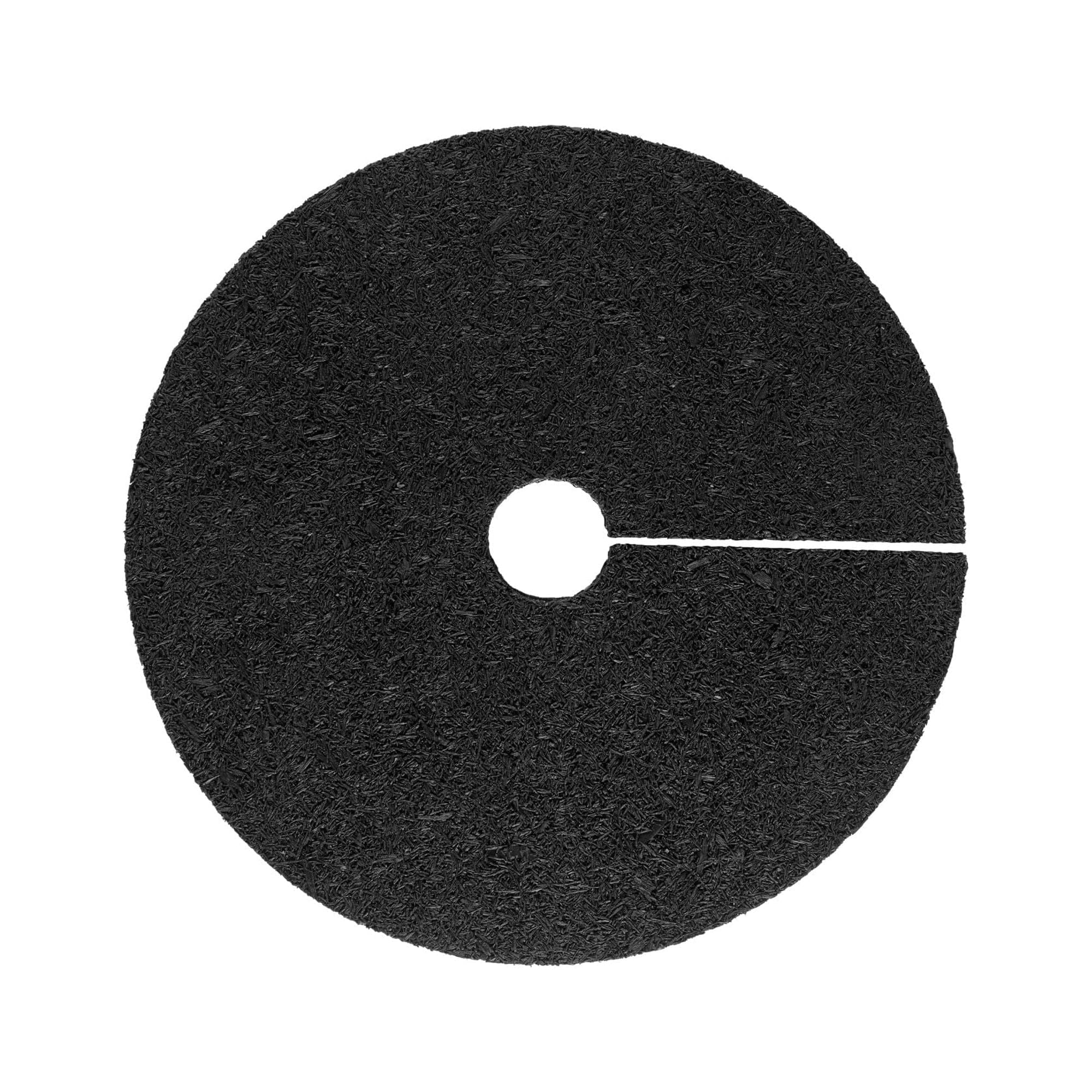 GroundSmart Rubber Mulch Tree Ring, Weed Barrier and Erosion Control (Black, 24 in, 3 Pack) hm03l