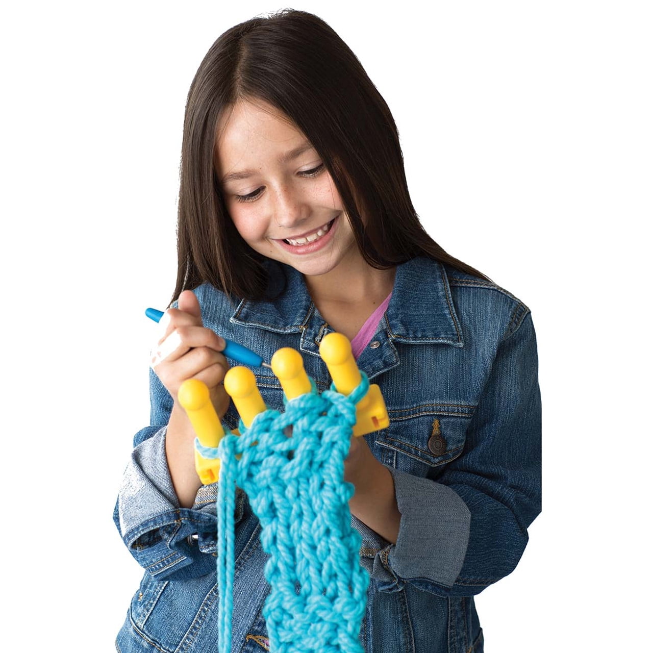 Authentic Knitting Board Zippy Loom, Jumbo Peg Knitting Tool for Super Bulky Yarn (1 Piece) dn4h5