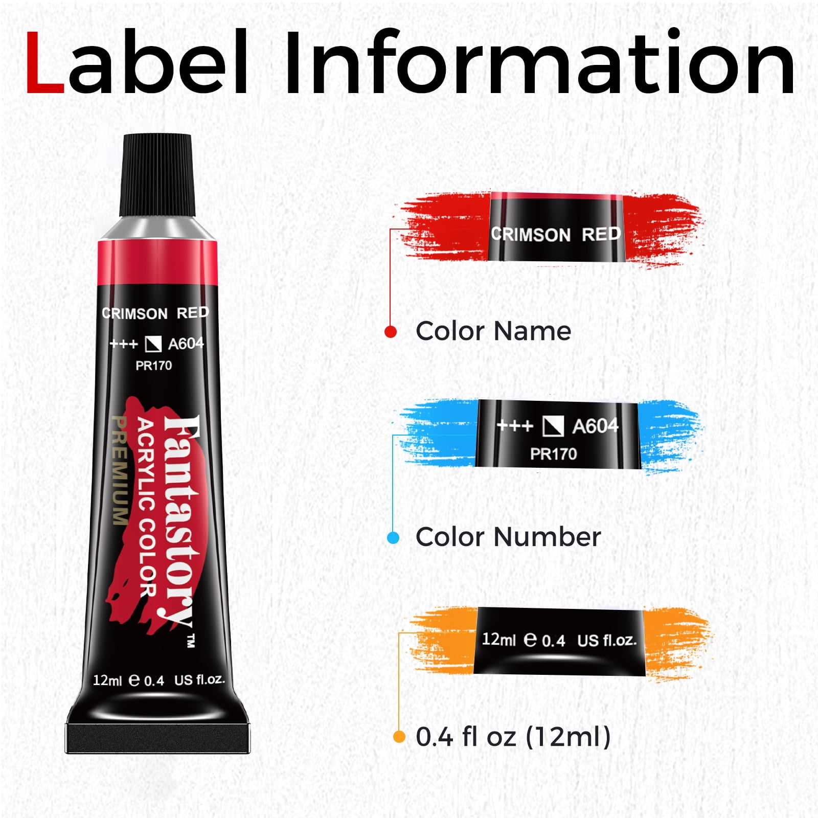 Fantastory Acrylic Paint Set, Professional Craft Art Supplies with 3 Brushes (24 Colors, 0.41 fl oz) e5r79