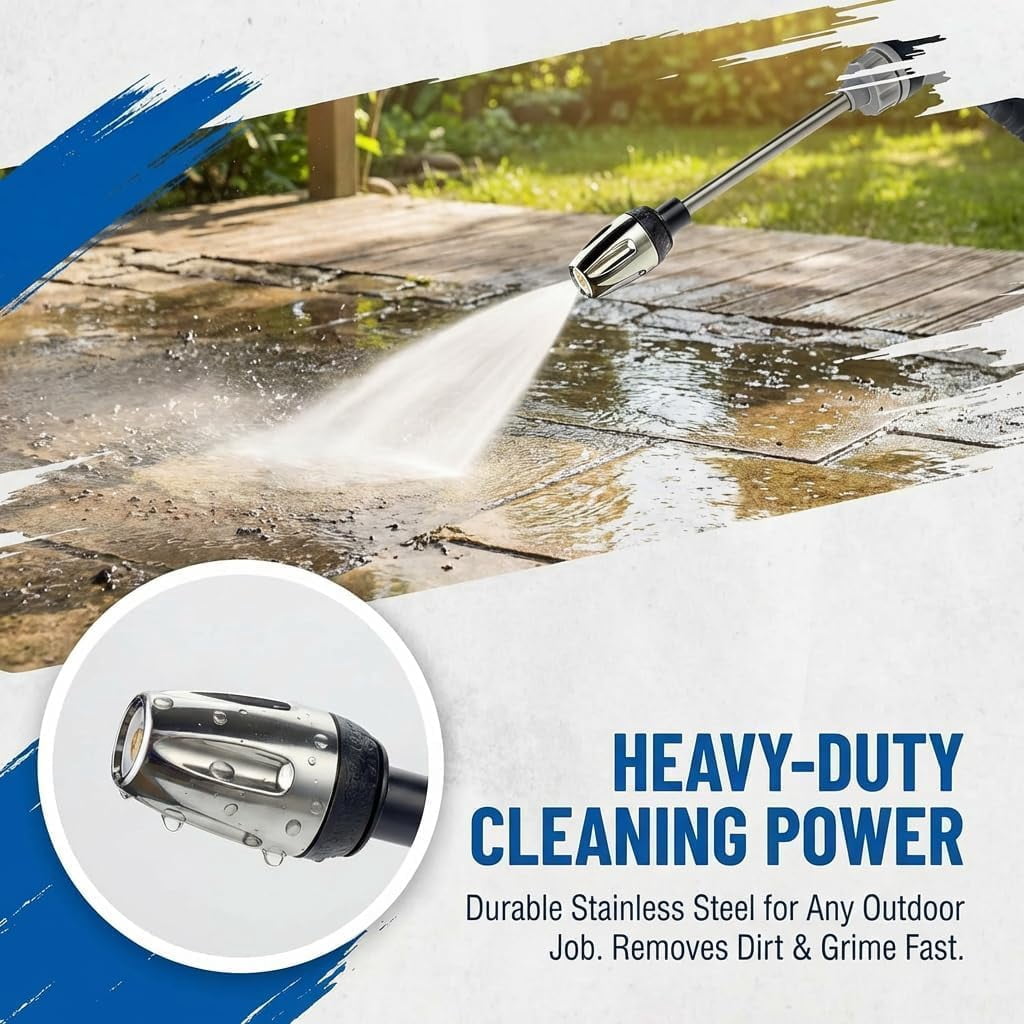 Aquoxis Pressure Washer Wand, Handheld Power Sprayer with 360° Rotating Nozzle (3 Spray Modes, 15 in) 92tp2